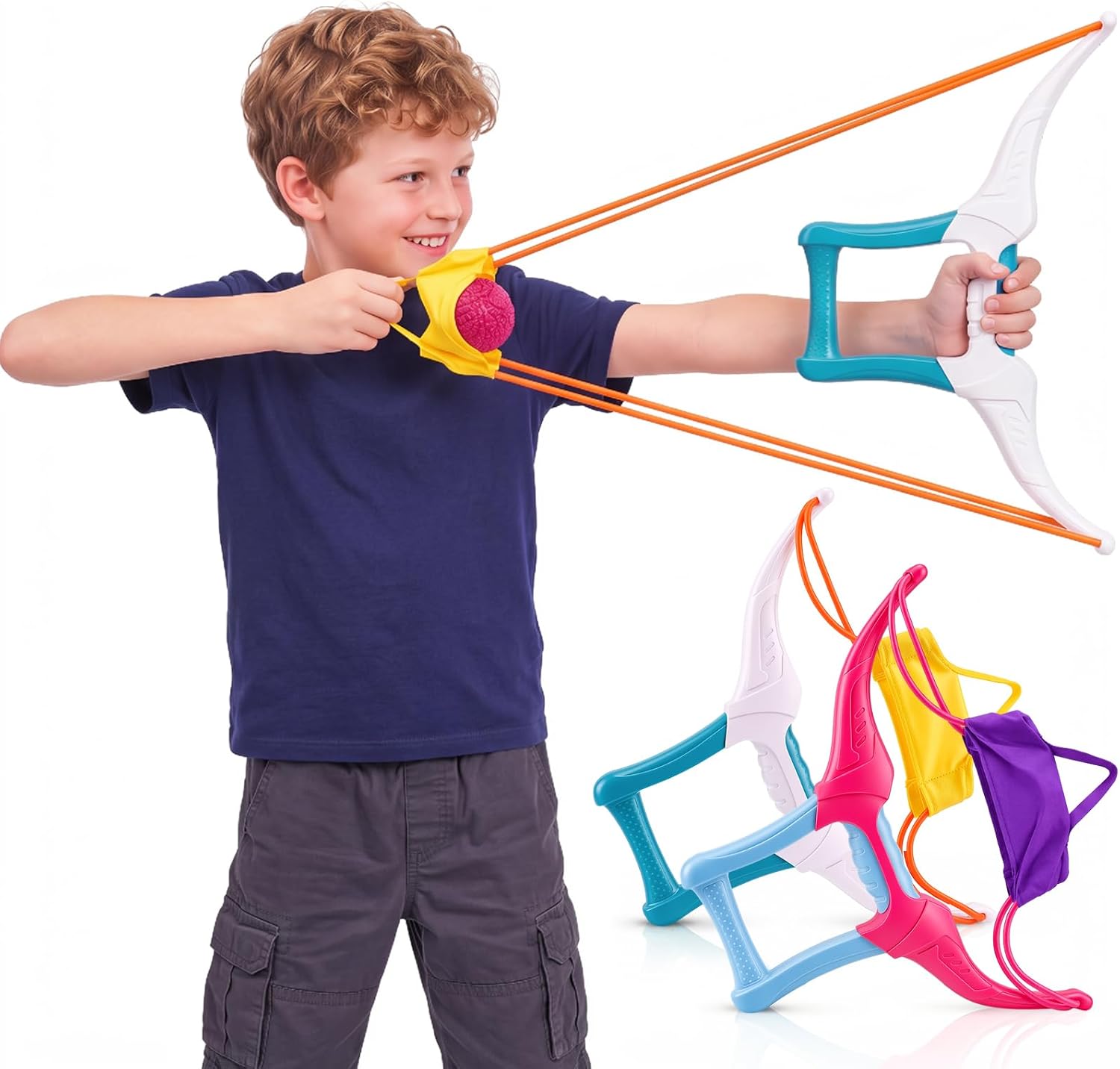 2 Pack Water Balloon Launcher Slingshots Large,White Purple | Hand-held Summer Slingshot, Outdoor Launcher Play Toy Portable Party Gift for Kid Adult Backyard Beach Pool Trip Water Game