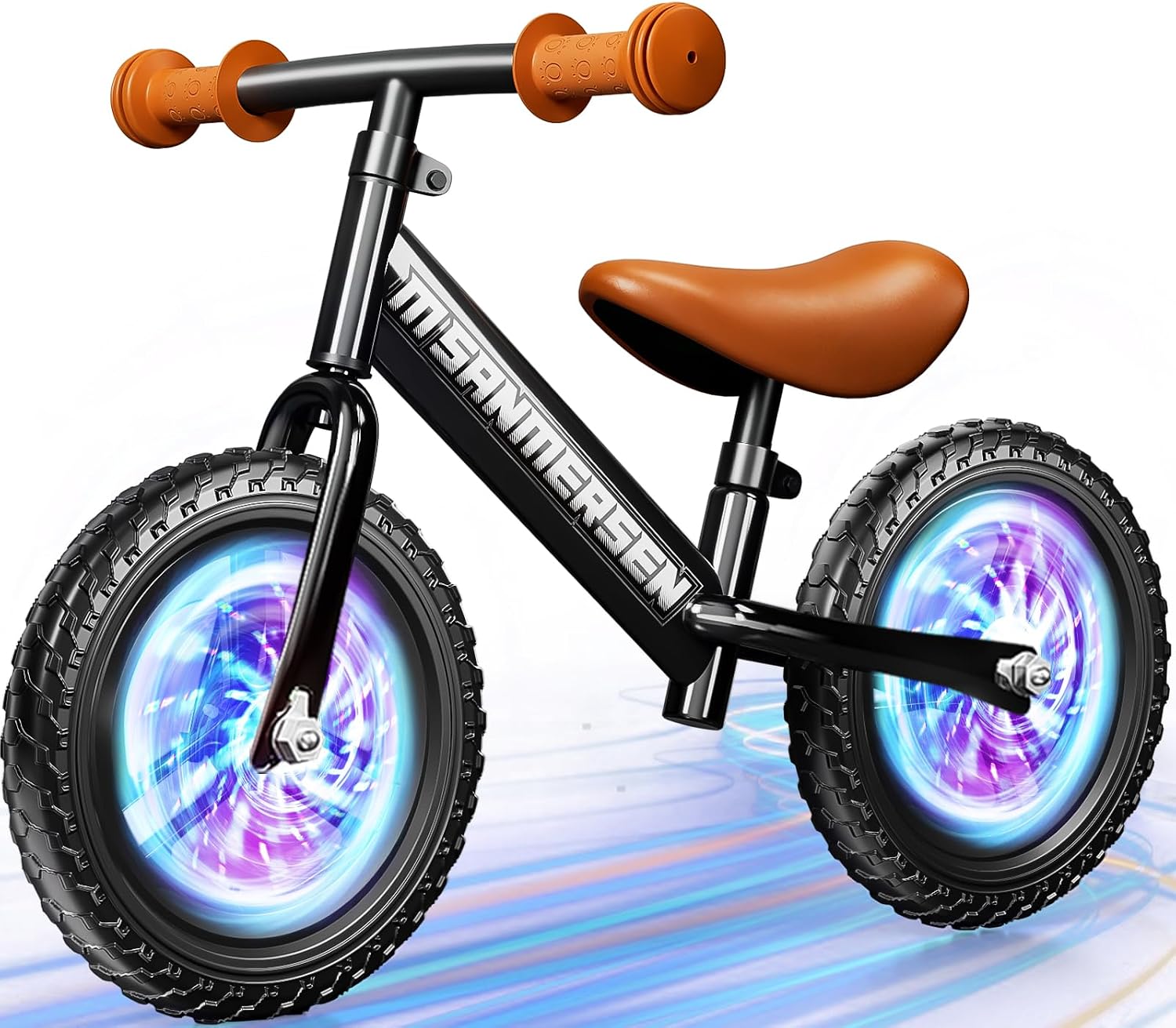 12 Inch No Pedal Balance Bicycle Bike for Kids Age 2 to 5 Balancing Bike | Colorful Lighting Balance Bicycle Bike Lightweight Steady with Adjustable Handlebar&Seat,Birthday Gift for 2 3 4 5 Year Old
