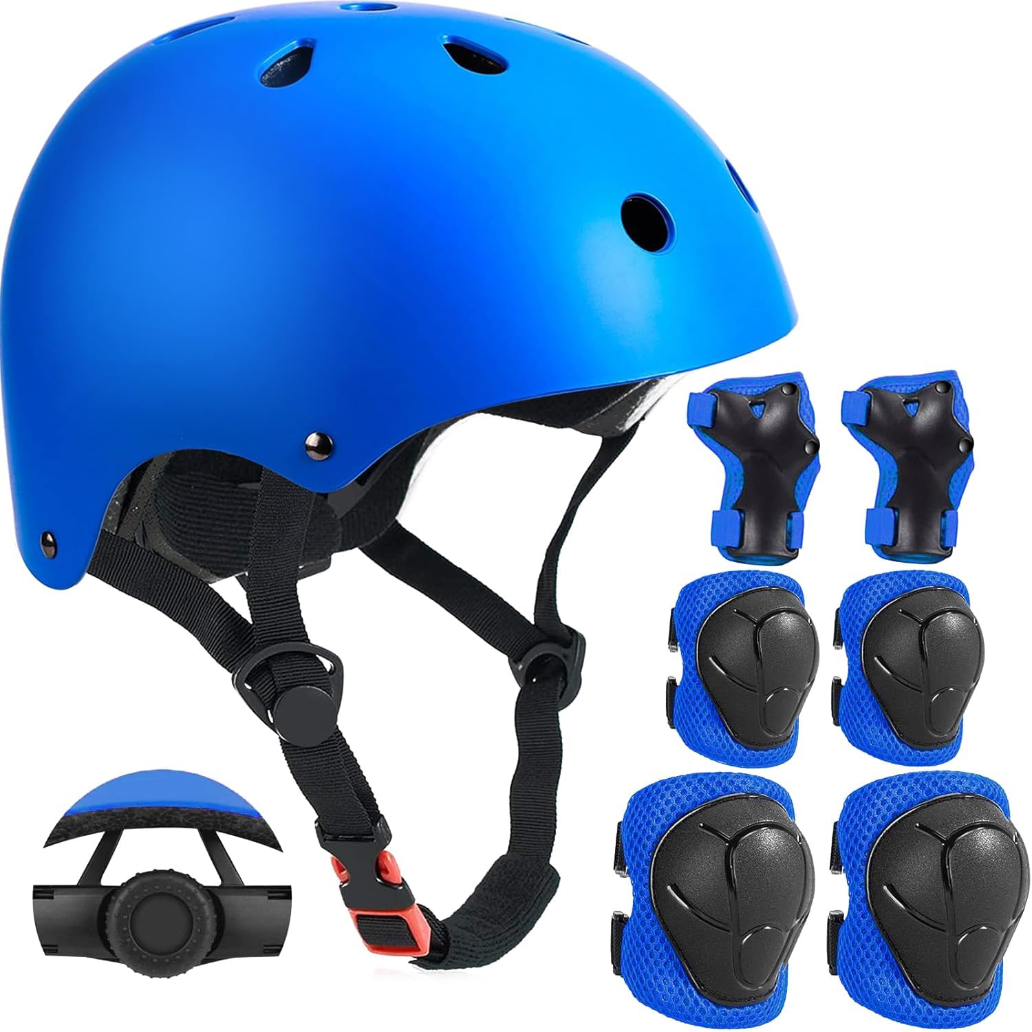 Adjustable Kids Helmet with Knee Pad, Elbow Pads & Wrist Guards – Toddler Bike Helmets for Ages 3-5, 5-8, 8-14 Years – Perfect for Skating, Biking, Cycling, and Skateboard – for Boys and Girls