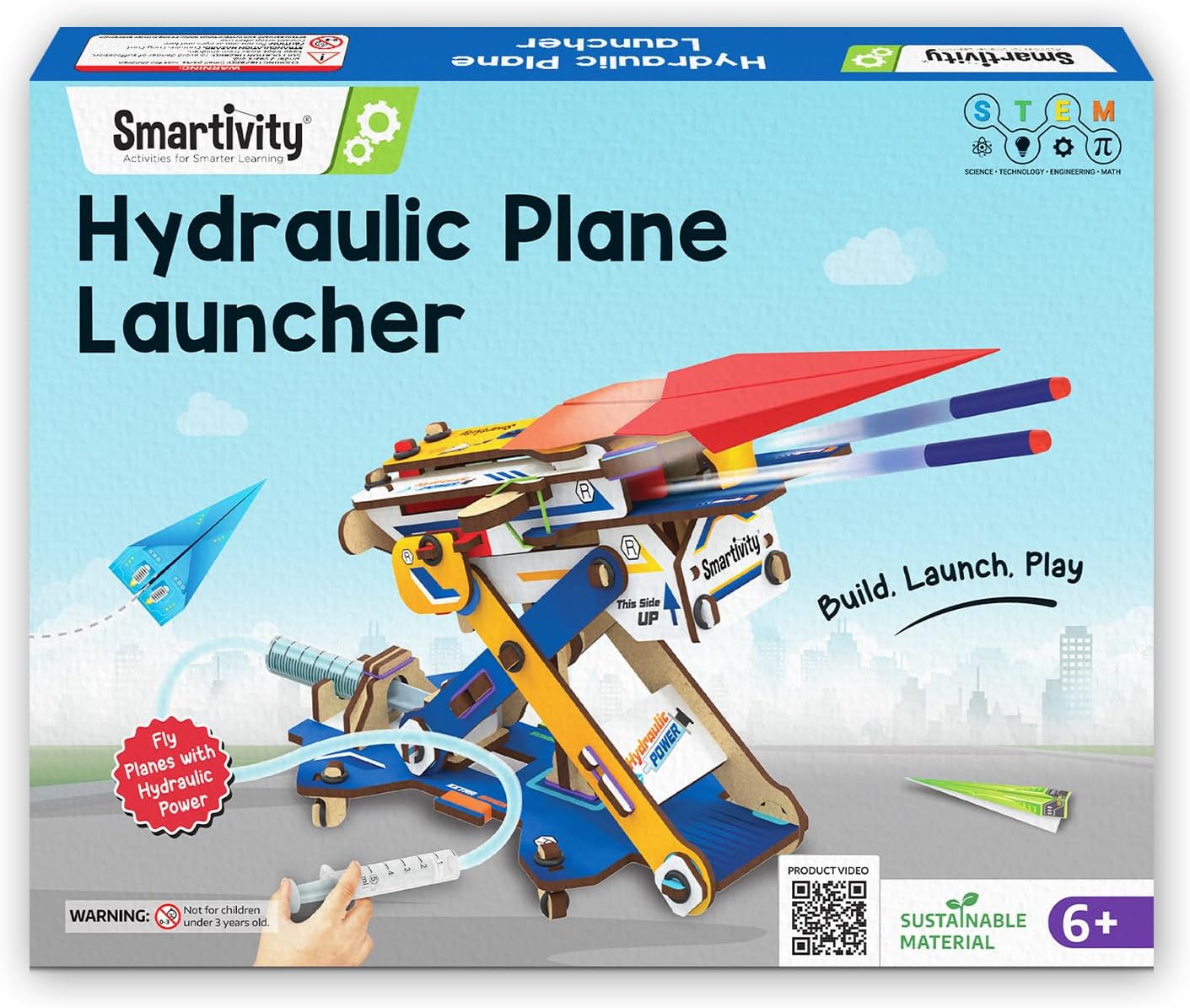 Smartivity 2in1 Hydraulic Aeroplane & Dart Launcher for Kids 6-14 | 50+ Amazing Science Experiments | Educational STEM Toy | Birthday Gift for Boys & Girls Ages 4,5,6,7,8 Years