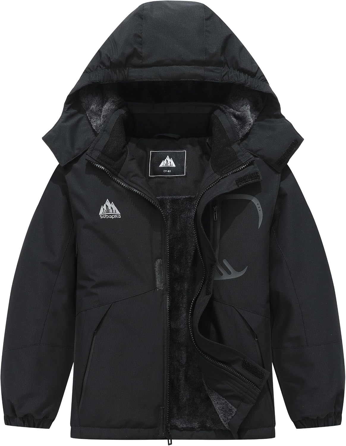 Kids Waterproof Ski Jacket Warm Winter Coat Boys and Girls Fleece Lined Hooded Rain Jacket