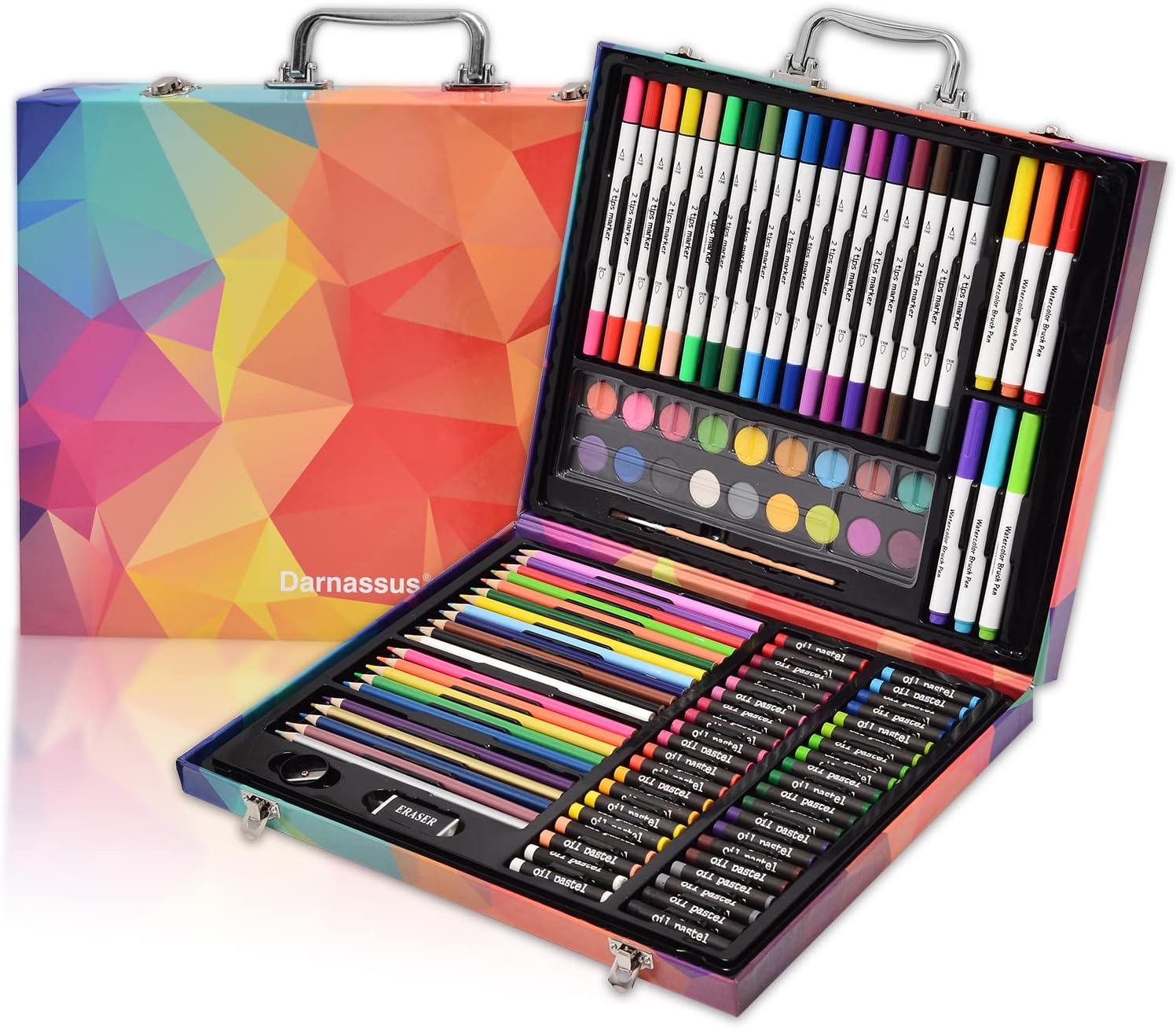 Darnassus 132-Piece Art Set, Deluxe Professional Color Set, Art Kit for Kids and Adult, With Compact Portable Case