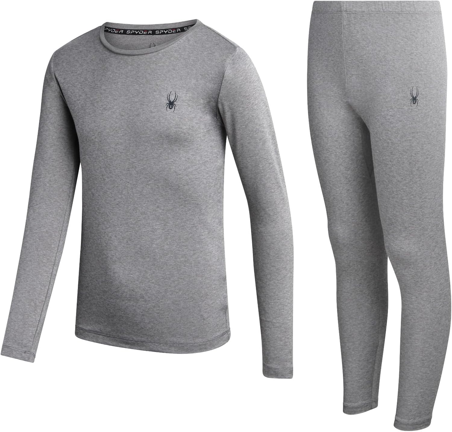 Spyder Kids Thermal Underwear Set – 2-Piece Breathable Stretch Soft Knit | Soft Stretch Base Layer, Warm Breathable Comfort for Boys and Girls on Cold-Weather Winter Days