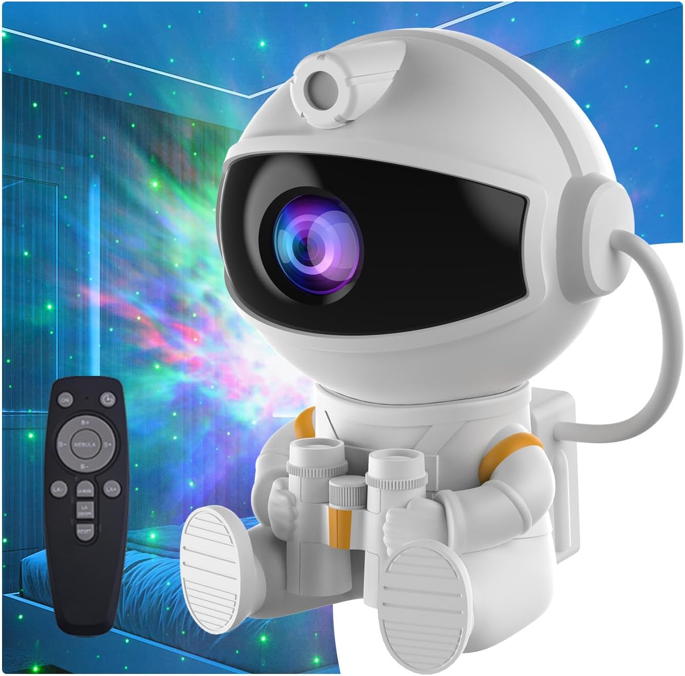 Astronaut Galaxy Night Light Projector for Bedroom – Star Lights Ceiling Projector with Remote Control & Timer, Upgrade LED Starry Lamp for Kids Boys Girls Room Decor, Unique Christmas Birthday Gifts