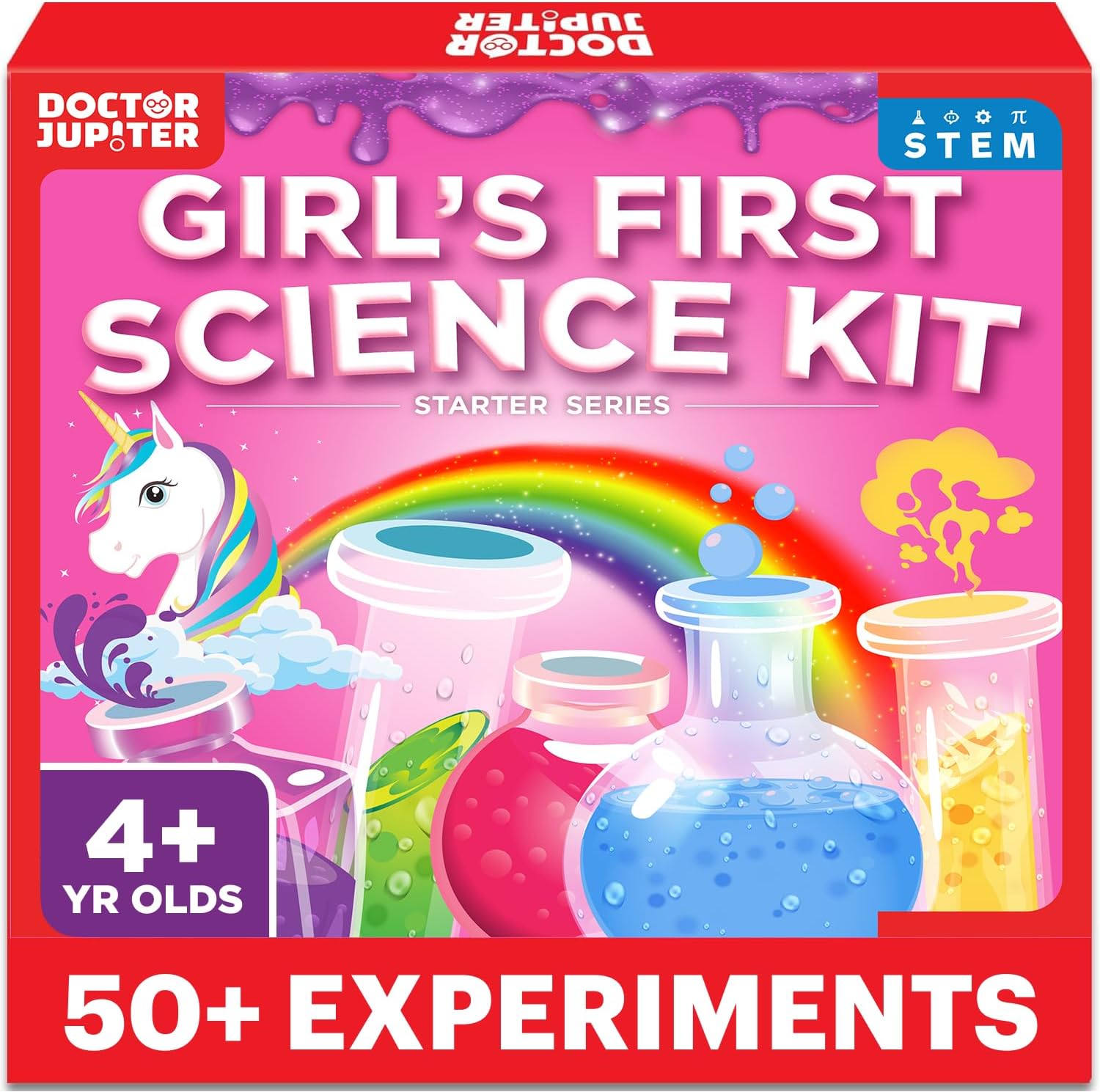 Doctor Jupiter Girls’ First Science Experiments Kit for Kids Ages 4+ | Birthday Gift Ideas for Girls 4, 5, 6, 7, 8 Year Olds, Science Kits for Kids Ages 5-7, STEM Educational Toys