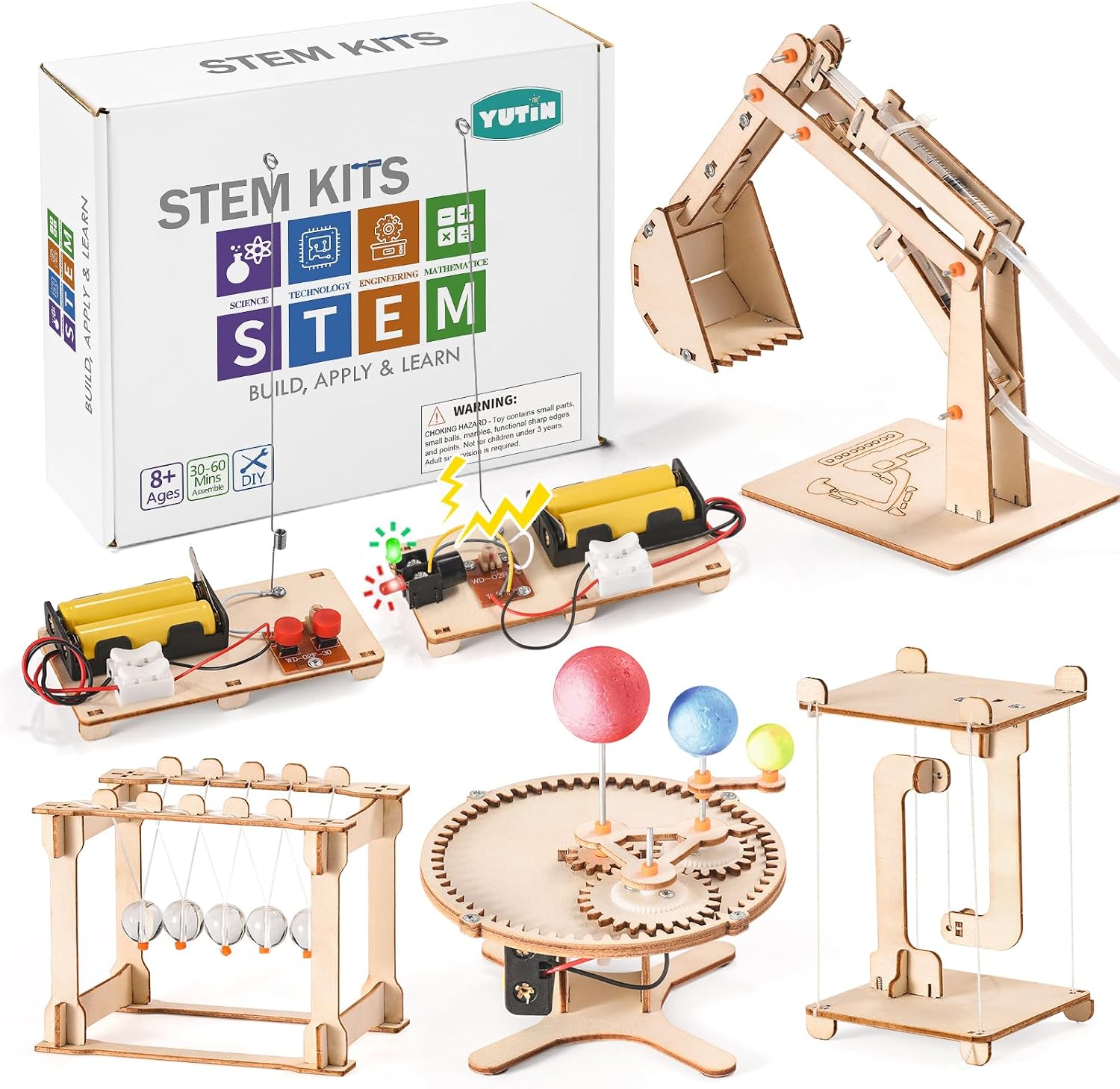 STEM Science Kits for Kids Age 8-10 8-12, Wood Building Crafts Kits for Boy | STEM Toys for Ages 8-13 9 10 11 12-14 Year Old Gifts Ideas, Science Engineering Experiment Kit 5-7, 3D Puzzles Projects 10-12