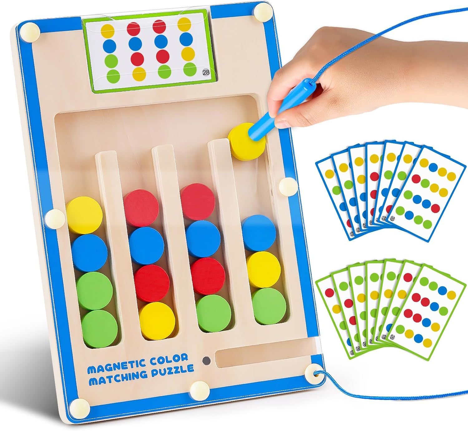 Montessori Toys for 3 4 5 6 Year Old Boys Girl, Kids Magnetic Wooden Maze | Educational Learning Toy for Kid, 4-6 Year Old Boy Birthday Gift, Sensory Puzzles Toys for Kids with Autism Travel Activities