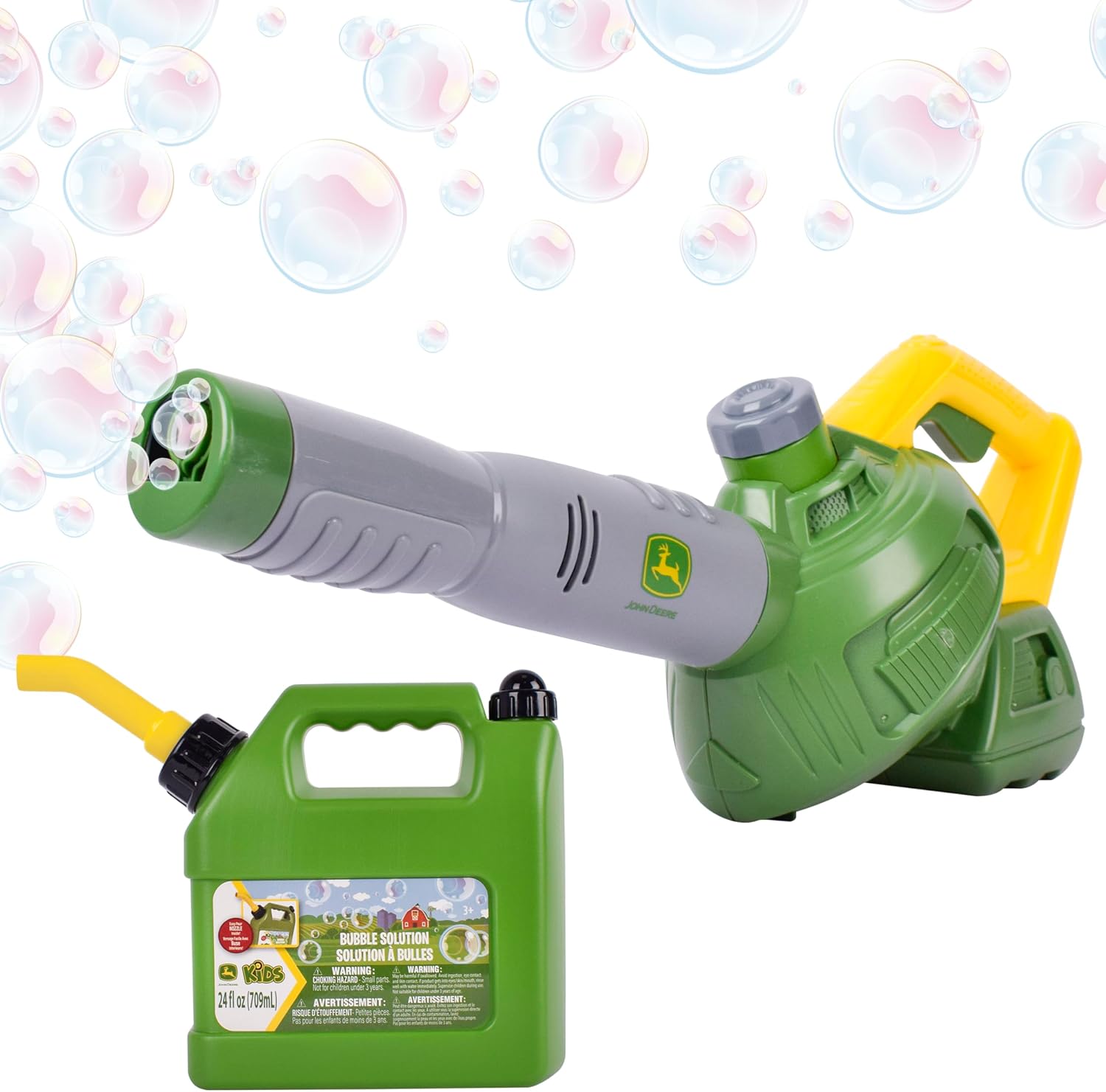 John Deere Bubble Leaf Blower – 24 oz Refill, Bubble Machine – Ages 3+