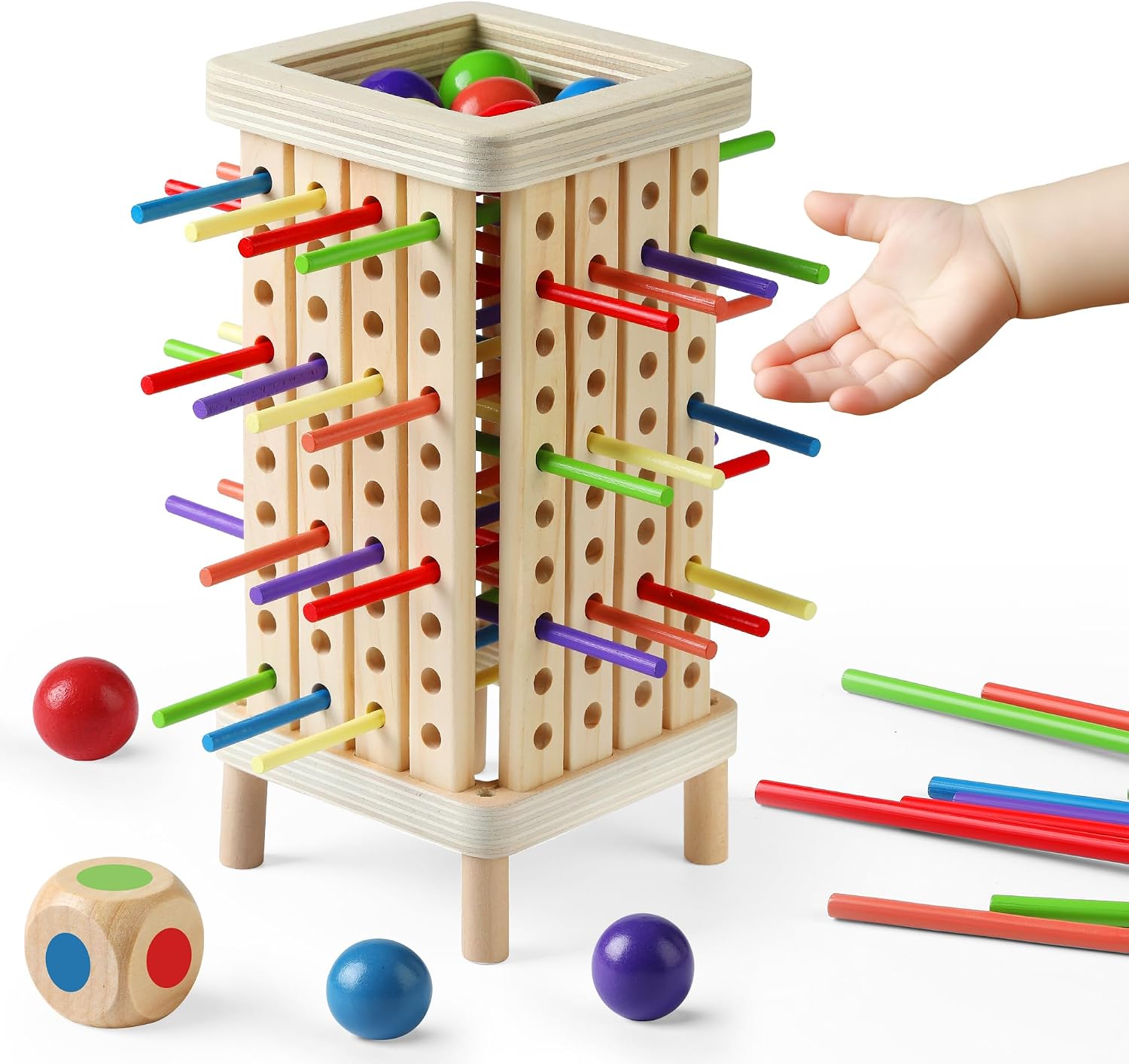 Montessori Board Game for Kids 4-8, Educational Math Family Games | Natural Wood Eco-Friendly Durable, Multiplayer Family Board Game, Montessori Educational Math Toy, Birthday & Christmas, Gift