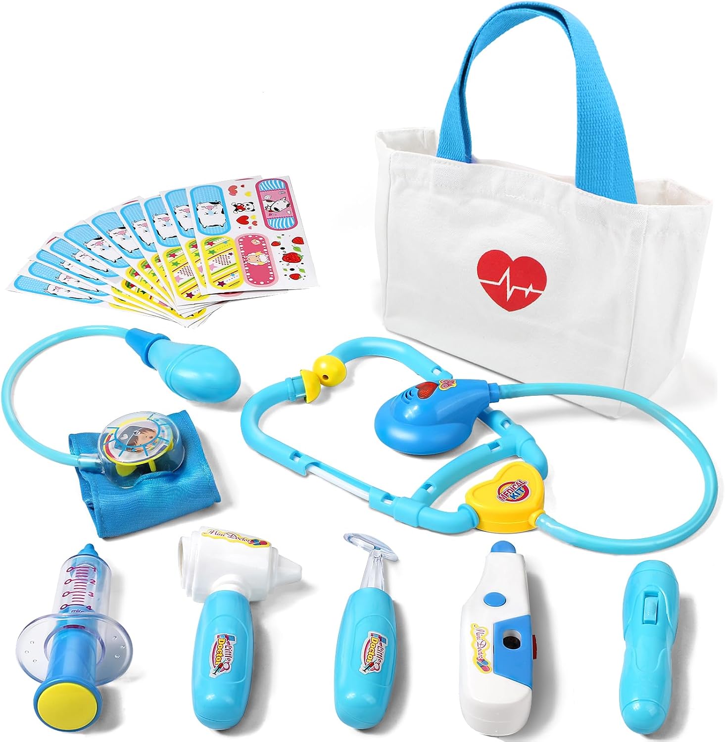 Liberry Doctor Kit Toys for Toddlers Ages 3 4 5 with Light & Sound, Blue | Smooth Edges, Durable Plastic, Portable Medical Bag, Pretend Stethoscope, Educational Role Play, Birthday Gift for Boys Girls