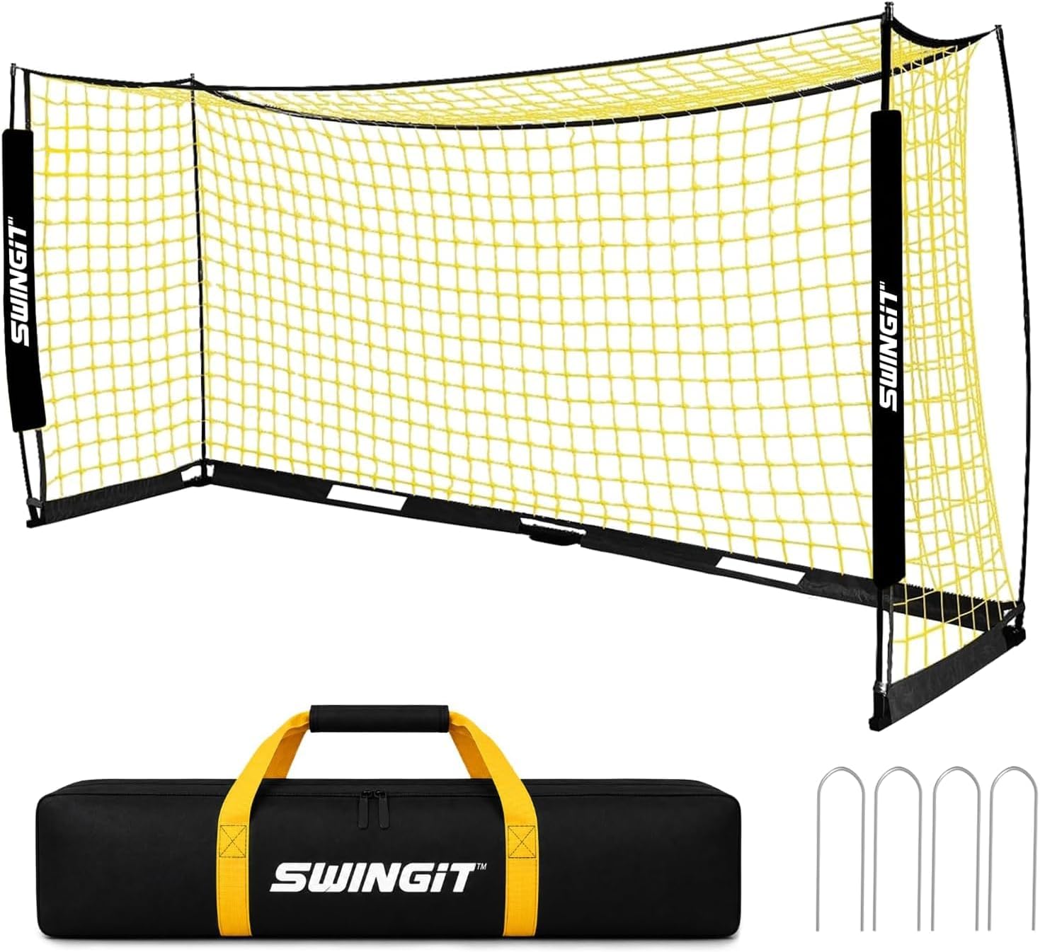 12X6 FT Soccer Goal for Backyard Portable Net Collapsible Metal Base, Quick Set Up Soccer Net for Indoor Outdoor Practice Training with Carry Bag
