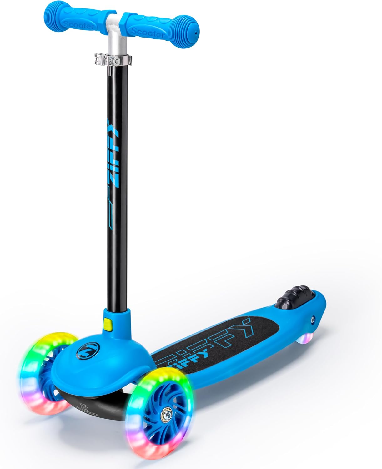 JOVA ZIFFY Multicolor 3 Wheel Scooter for Kids 3-5, Kick Scooters with LED Light-Up Wheels for Boys and Girls, 5 Adjustable Height and Lean-to-Steer Design, Support up to 110 lbs