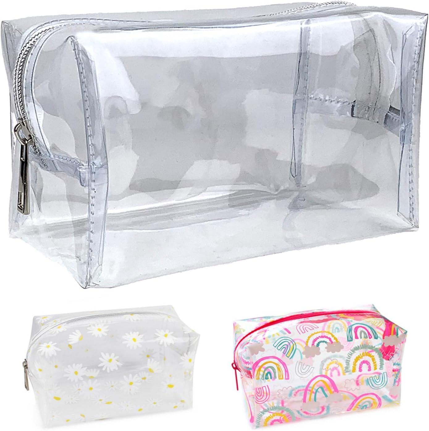 Fashion Stationery Large Clear Pencil Case, See Through, with Zipper