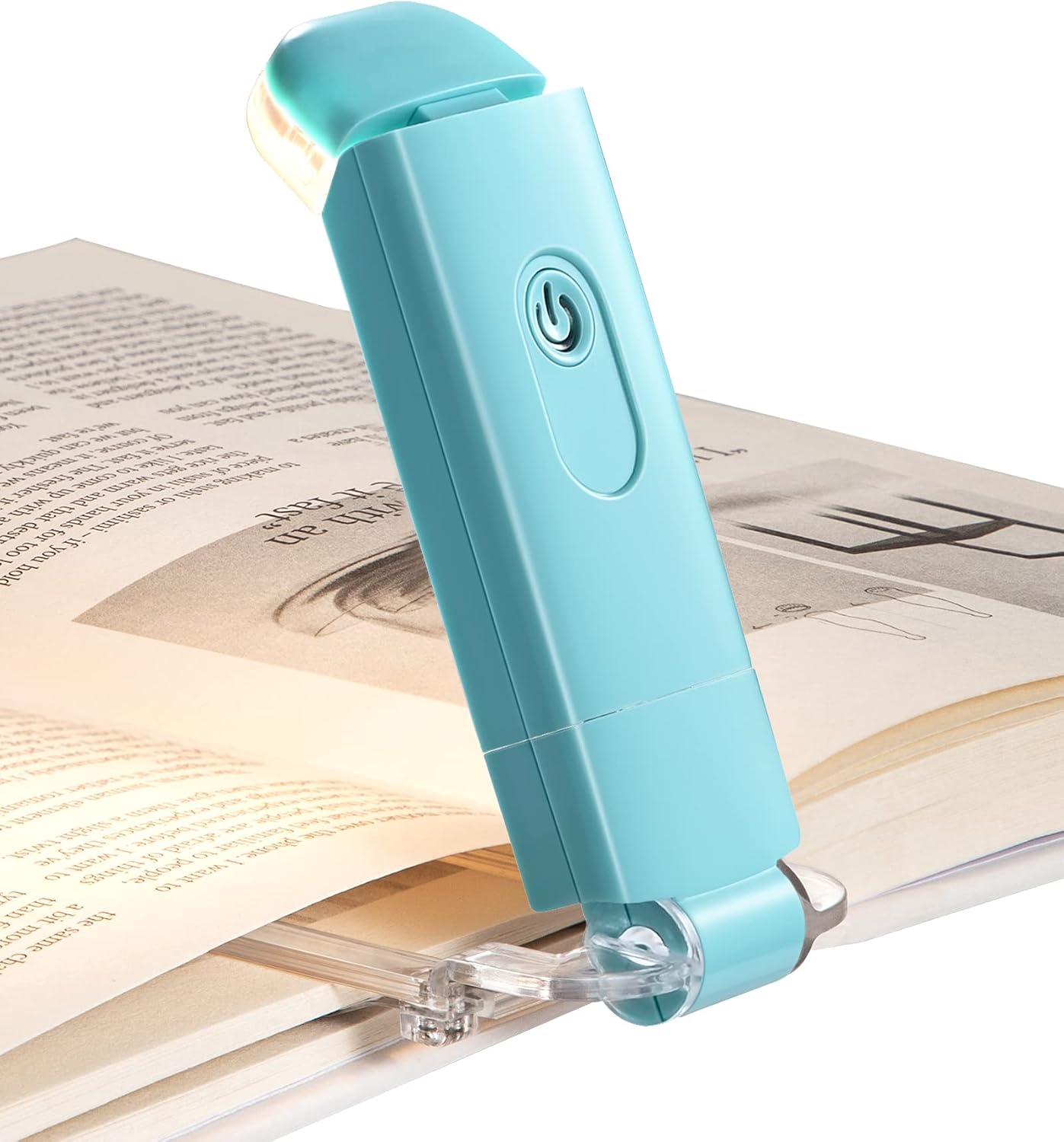 DEWENWILS USB Rechargeable LED Book Reading Light with Clip (Blue) | 4 Brightness Leves, Warm White & Daylight, Flexible Lighting Angle, Portable LED Eye Care Bookmark for Kids, Adults