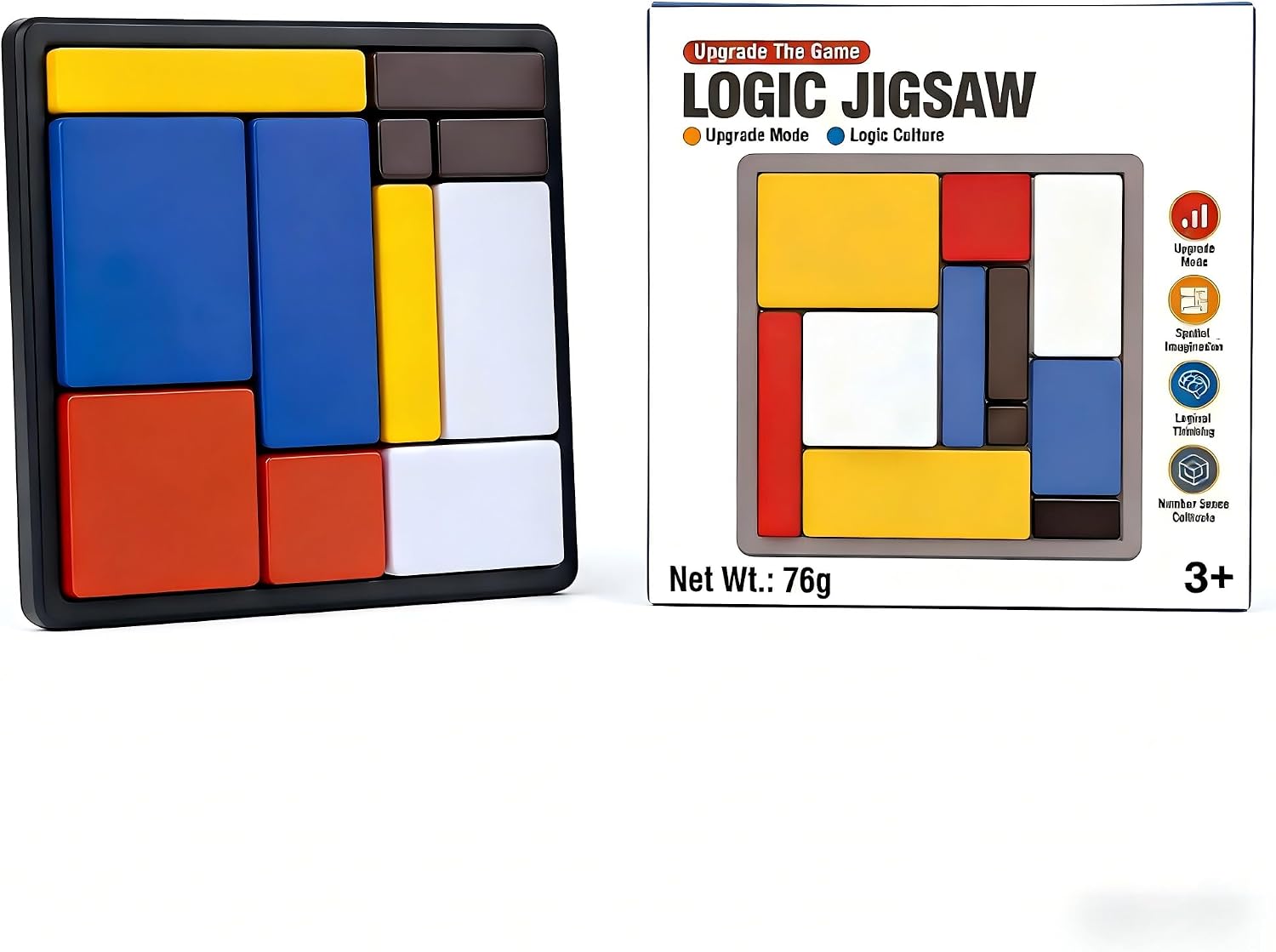 Logic Puzzle Brain Teaser Game for Kids and Adults, 88 Challenges with 4 Difficulty Levels, Portable Travel Puzzle Set for Brain Training and Screen-Free Learning by Sooshoom