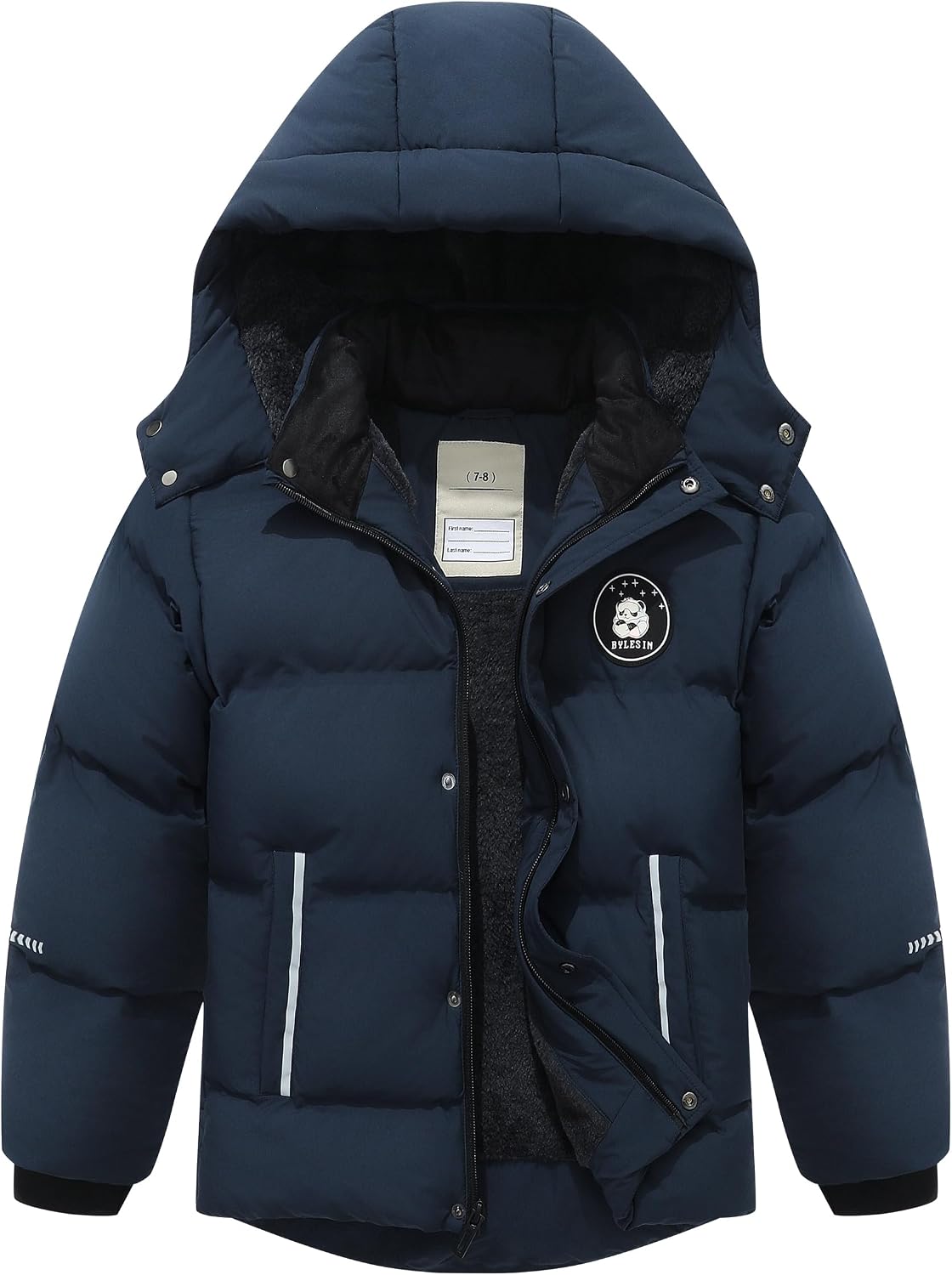 Kids Boy’s Puffer Cotton Jacket | Warm Fleece Lined Down Coat Thick Hooded Waterproof Winter Coat