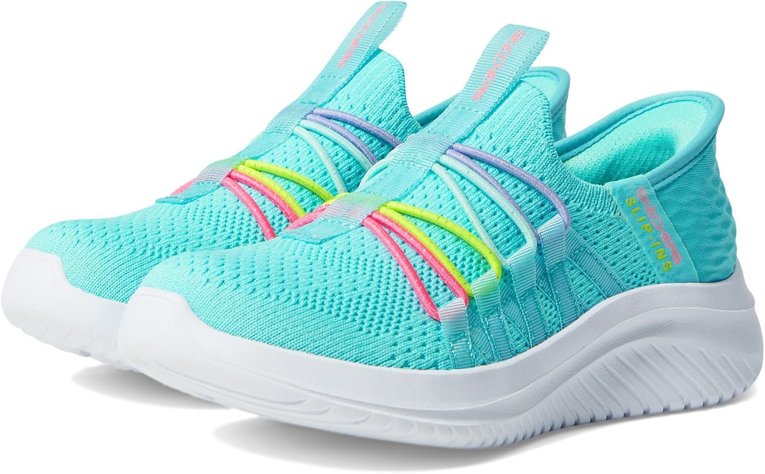 Skechers Girls Ultra Flex 3.0-Bungee Fun | Casual, Slip-ins, Air-Cooled Memory Foam, Stretch Fit, Machine Washable