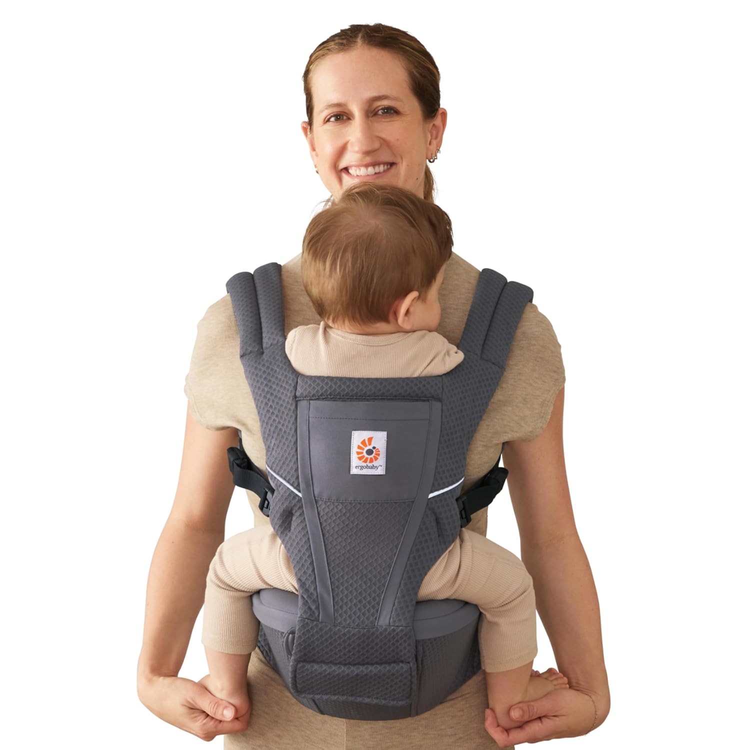 Ergobaby Alta Hip Seat Baby Carrier for Babies and Toddlers 4-48 Months | 3-Position Convertible Ergonomic Baby Carrier, Storage Pocket, Sun Hood, Hip Positioning, Fits 12-45 lbs, Graphite Grey