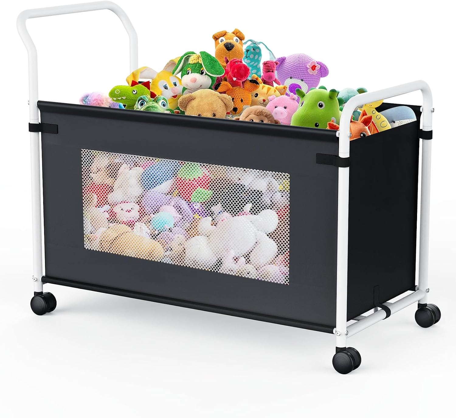 KEEGH Extra Large Toy Box for Kids, Heavy Duty Toy Storage Organizer, Black | 180 L Capacity, 360° Rotating Wheels, Durable Fabric, Toy Bin for Boys and Girls, Toy Chest for Living Room, Nursery, Bedroom