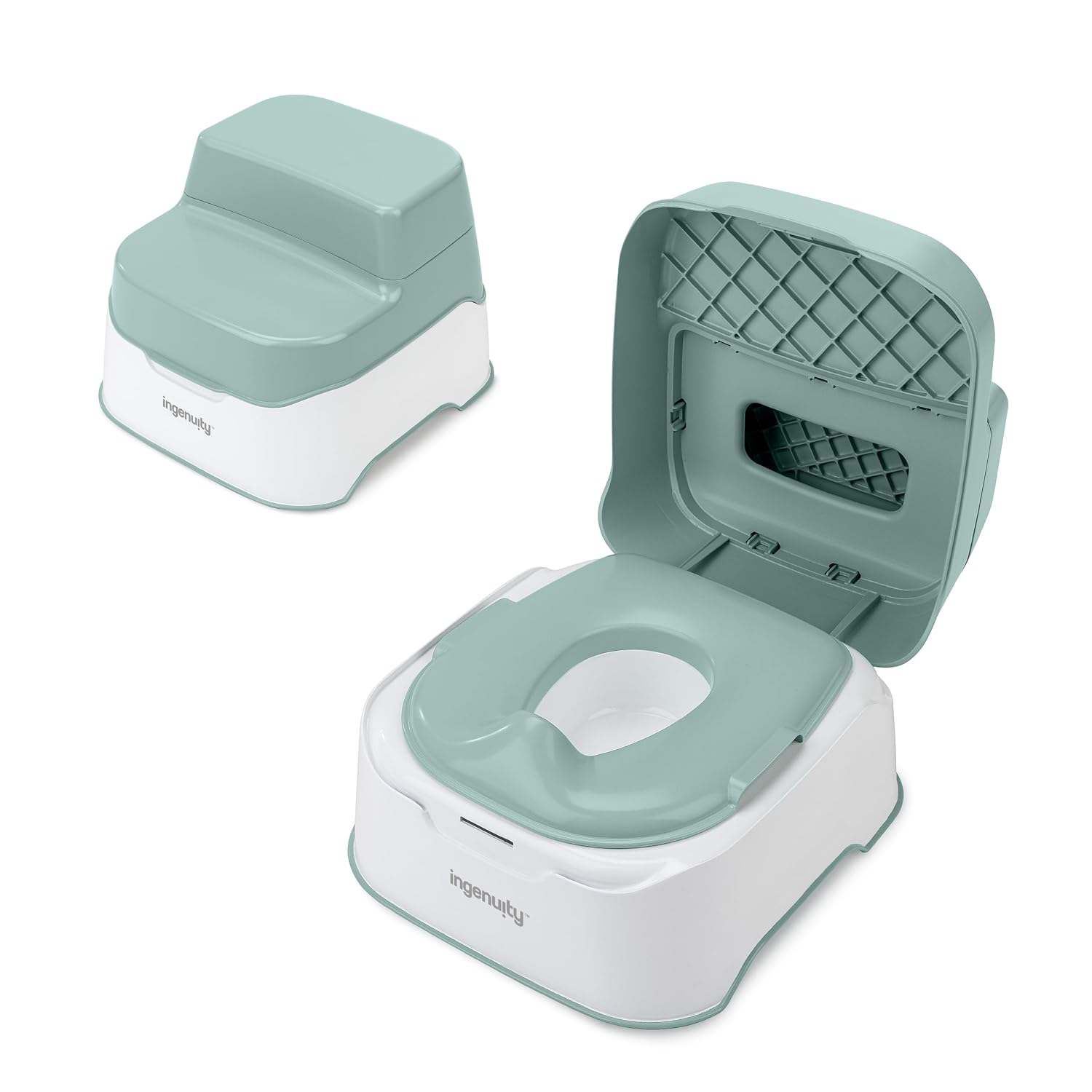 Ingenuity Prepare to Potty 3-in-1 System – Potty Training Toilet, Topper, Step Stool, Easy Setup, for Toddlers Ages 18 Months+