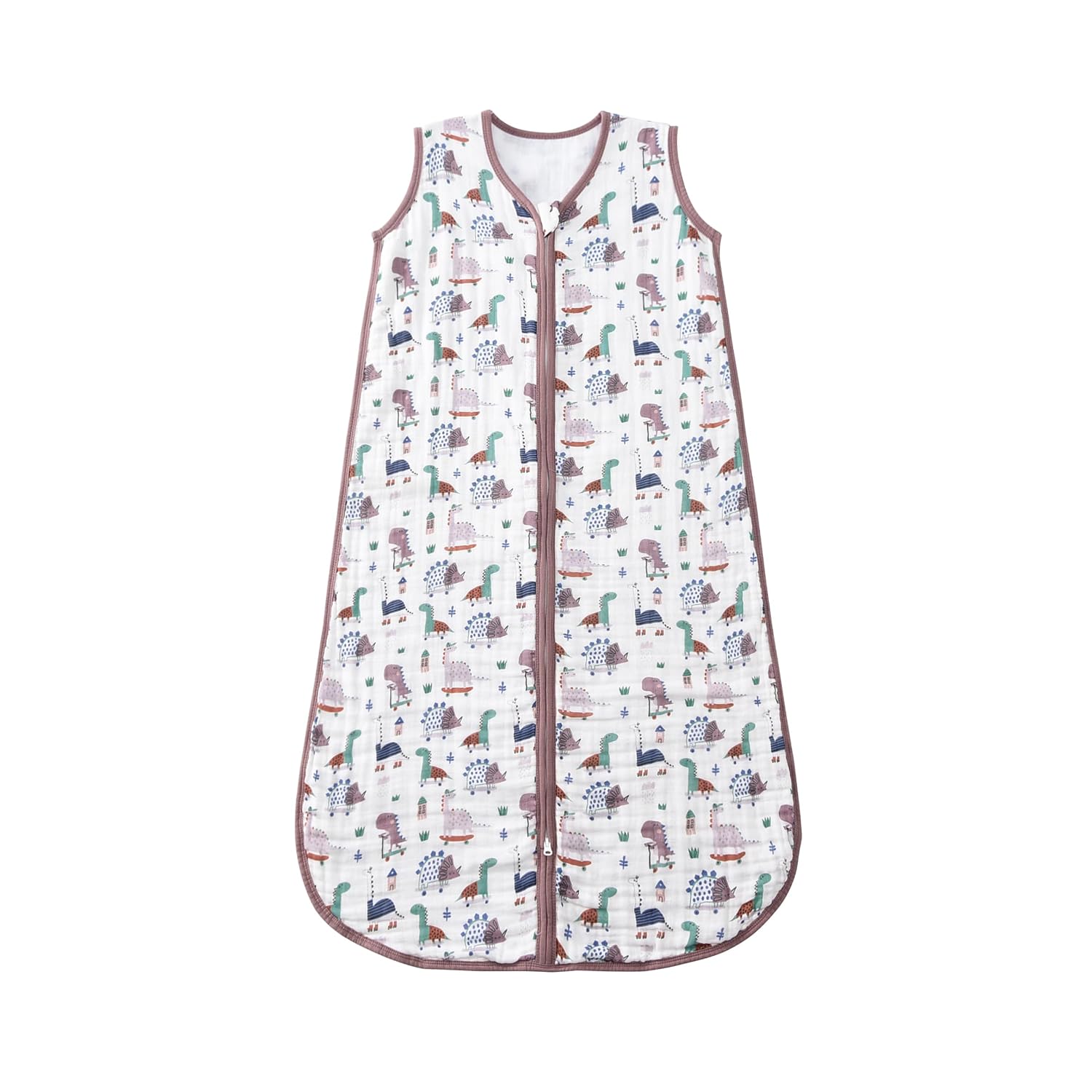 Baby Sleep Sack 2-4 T Baby Wearable Blanket 100% Organic Cotton 0.5 TOG Toddler Sleep Sacks 2- Way Zipper Soft 4 Layers Muslin 2T 3T 4T Dinosaur
