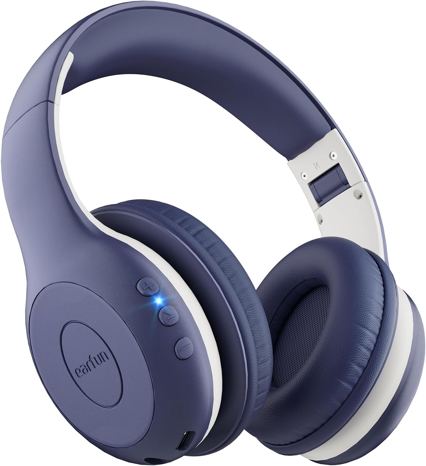 EarFun K2 Kids Bluetooth Headphones for School, Kids Headphones with Mic | Volume Limited, 60H Playtime, Built-in Mic, Stereo Sound, Foldable Over-Ear Headphones for Kids/Toddler/Travel/Tablet, Blue
