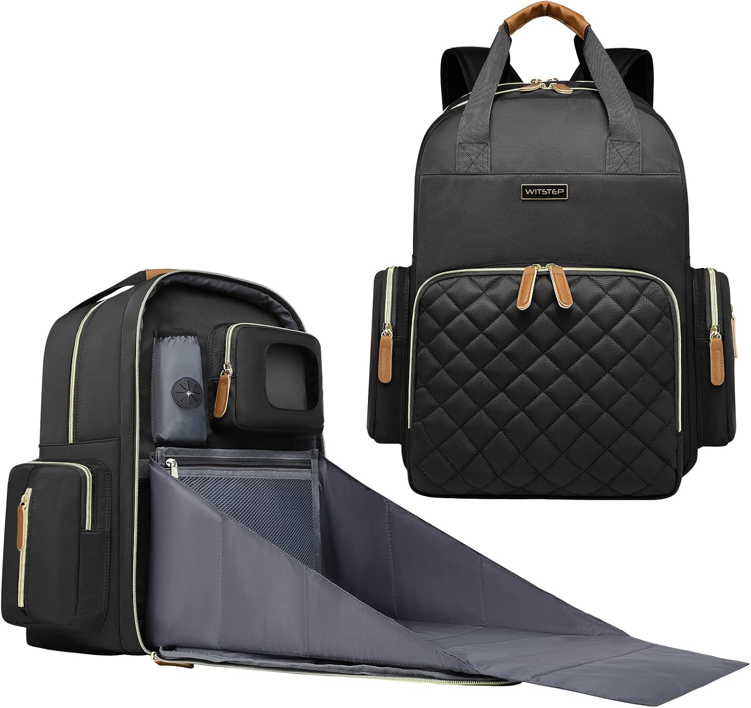 Diaper Bag Backpack with Changing Station, Baby Diaper Organizer Travel Bag | Large Capacity Diaper Bag for Moms Dads – Fold Out Changing Pad, Insulated Pockets, Stroller Straps, Baby Eessentials