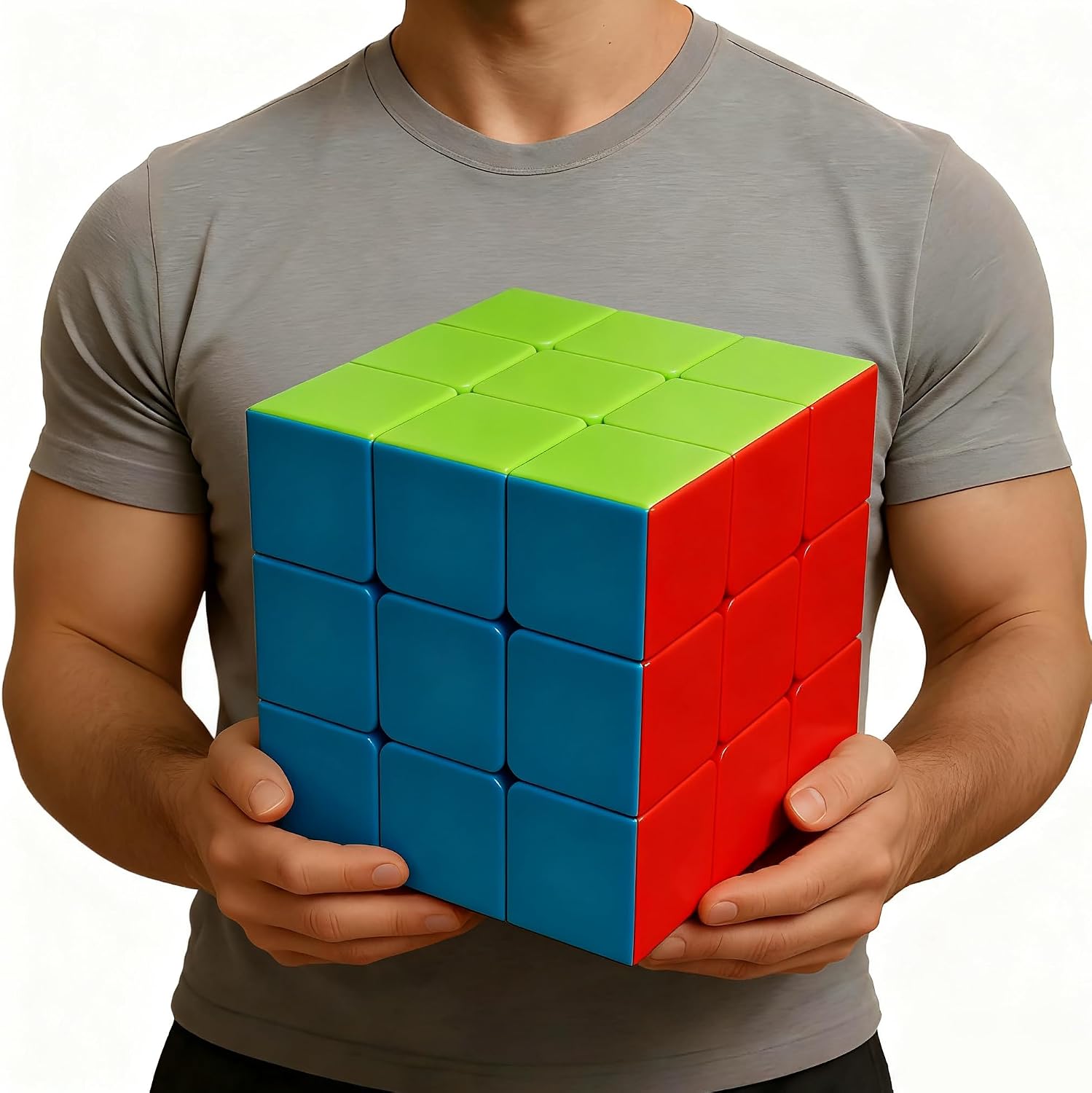 Giant Magic Cube 3×3, 18CM Extra Large Stickerless Puzzle Cube for All Ages | Stress Relief Educational Toy, Collectible Cube, Novelty Birthday Christmas Gift for Kids, Teens & Adults