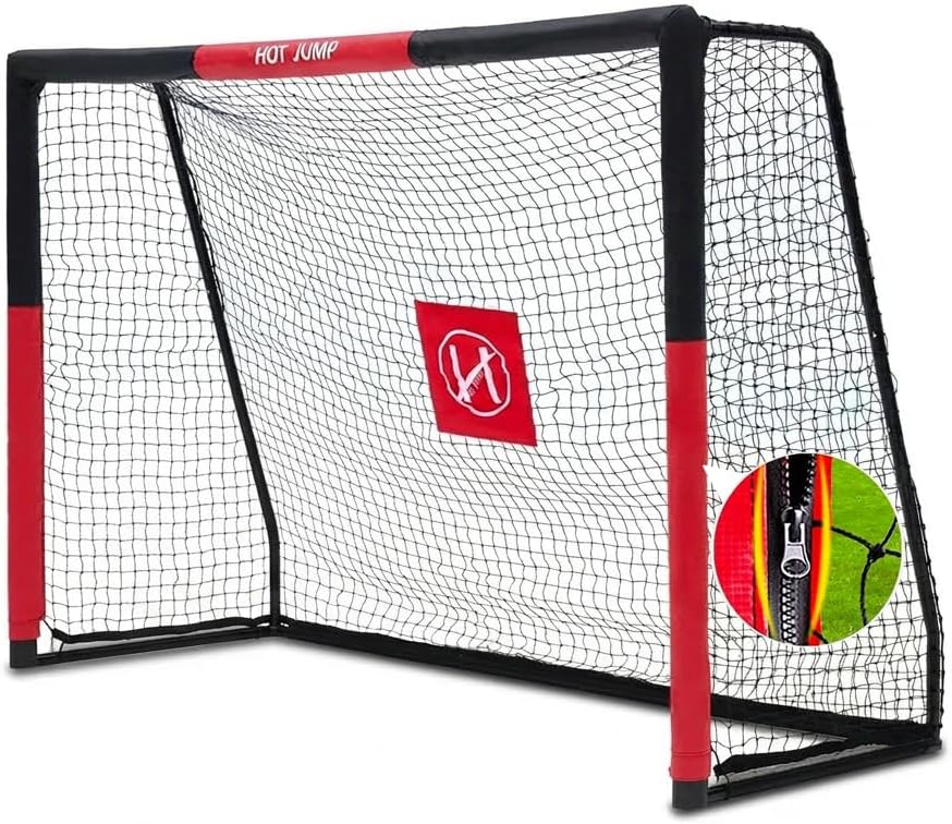 Soccer Goal for Backyard,6×4/8×5/10×6.5/12×6.5ft Metal Soccer, Soccer Goal for Kids 8-12, Soccer net with Zipper Design, Easy Assemble, Weatherproof Foam Padded Goal Post, Adults