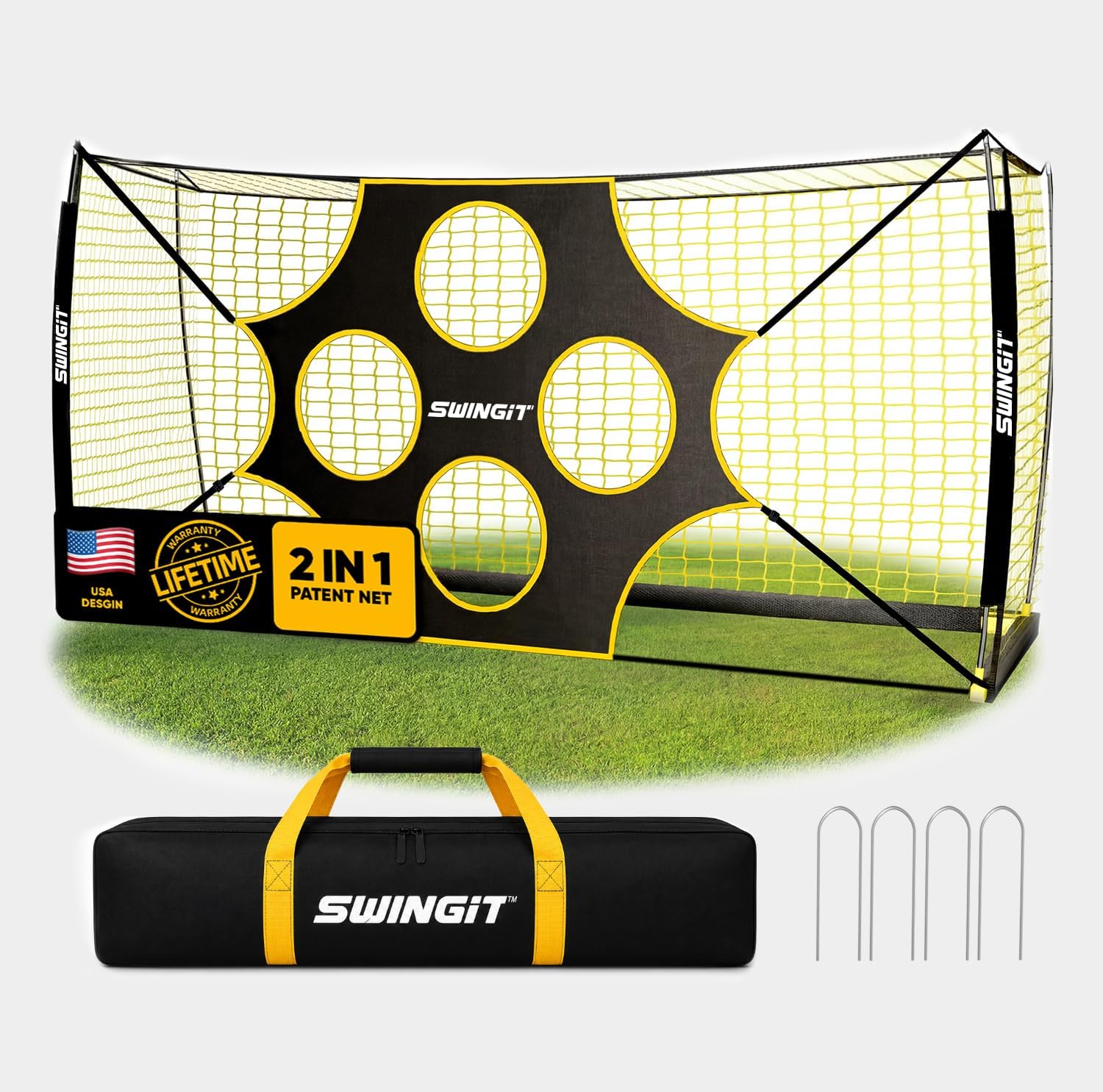 12×6 FT Soccer Goal with Precision Target, Portable Soccer Net for Backyard, Removable 10-Hole Soccer Target Net, Rustproof Steel Frame, Quick Setup Foldable Football Goal for Indoor/OutdoorTraining