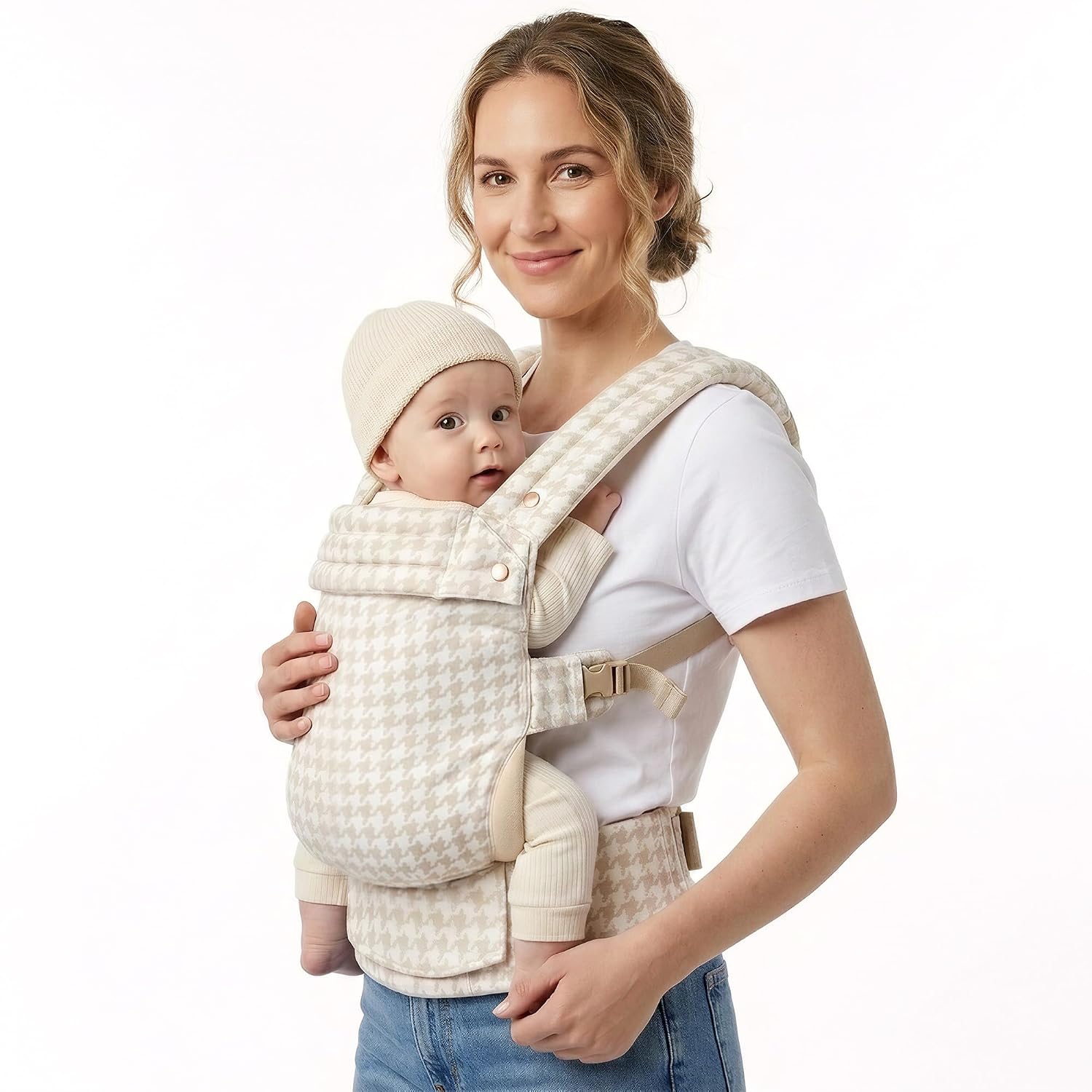 Baby Carrier Newborn to Toddler,Cotton Infant Carrier,7-40lbs Baby Carrier | 100% Cotton Baby Carrier with Double-Sided Design,3 Carry Positions,Ergonomic Cozy Lightweight Support for Newborn & Toddler