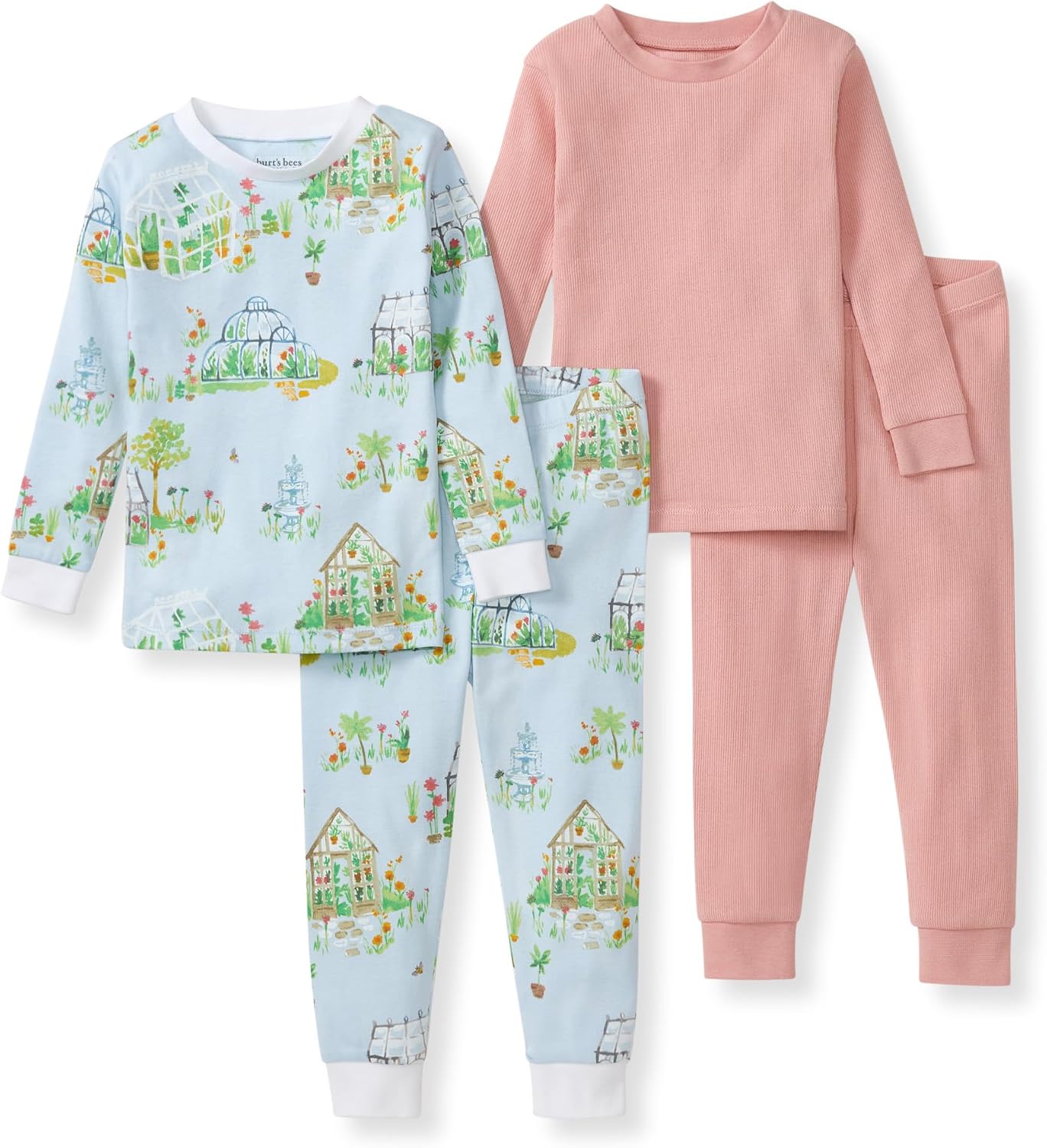 Burt’s Bees Baby Girls Organic Cotton Pajamas, Toddler PJ Set, 2-PC | Soft, cozy, snug fitting pajamas feature stretchy ribbed cuffs and hand painted prints to make bedtime a breeze