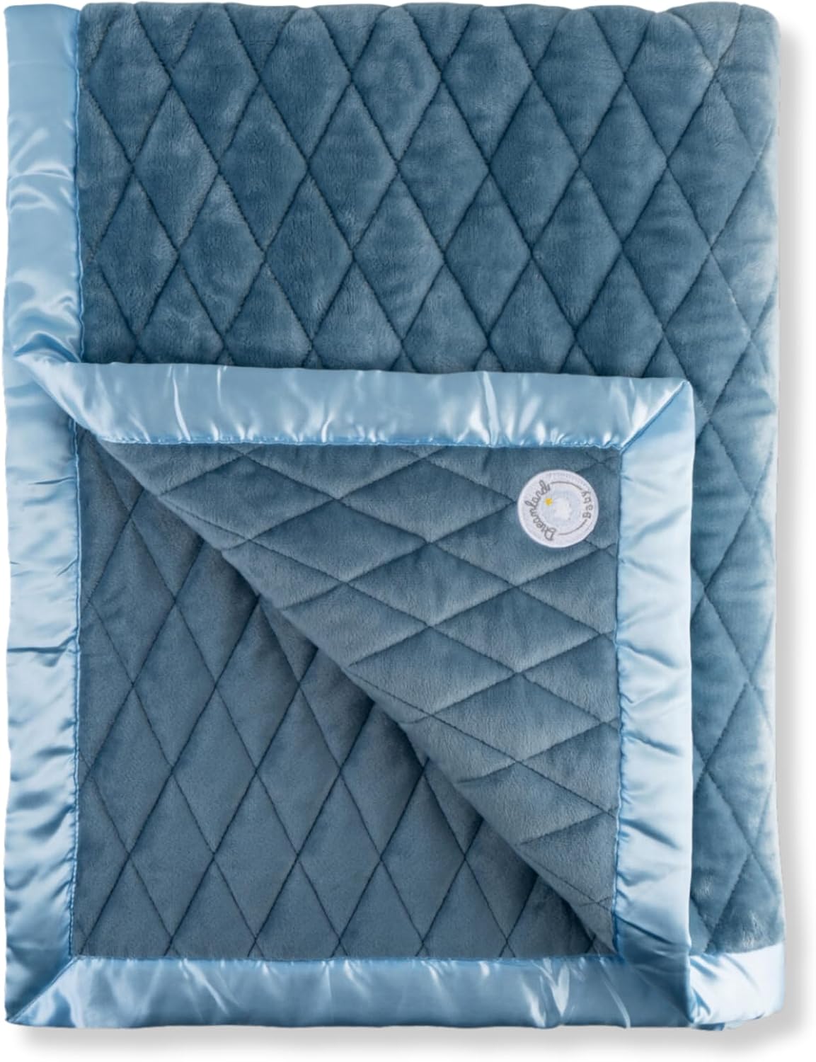 Dreamland Baby 4lb Weighted Blanket for Kids (Ocean Blue) | Premium Breathable Dual Fabrics w/ Minky Cooling Side & Cozy Microfleece on Reverse, Mom-Owned US Business, Washable, 36″x48″