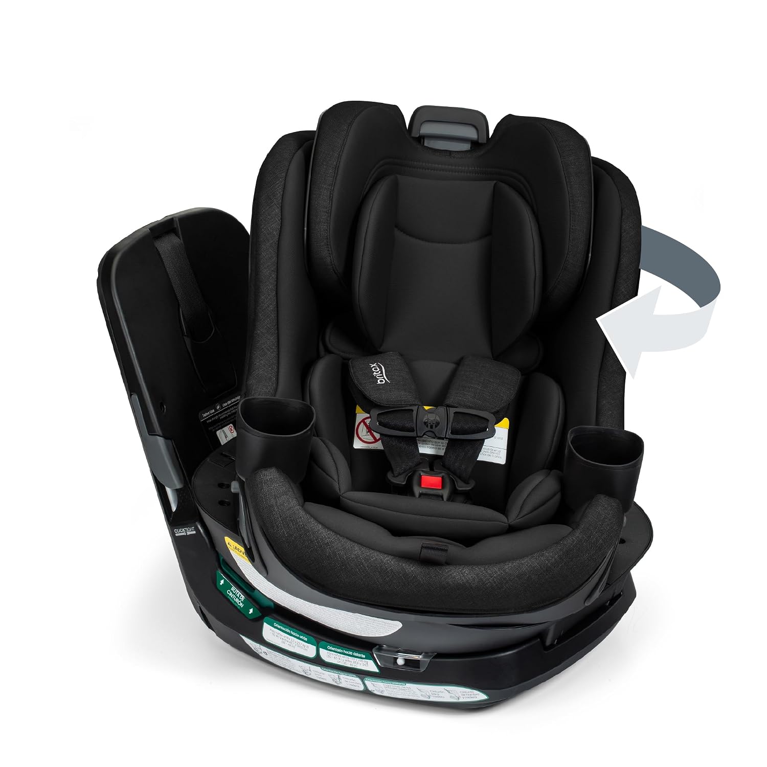 Britax Galaxy360 Slim Rotating Convertible Car Seat — Raven Black | 2-in-1 Rotating Car Seat for Infants & Toddlers, 360 SwivelSmooth Steel Ring, Extended Rear Facing, ClickTight Installation
