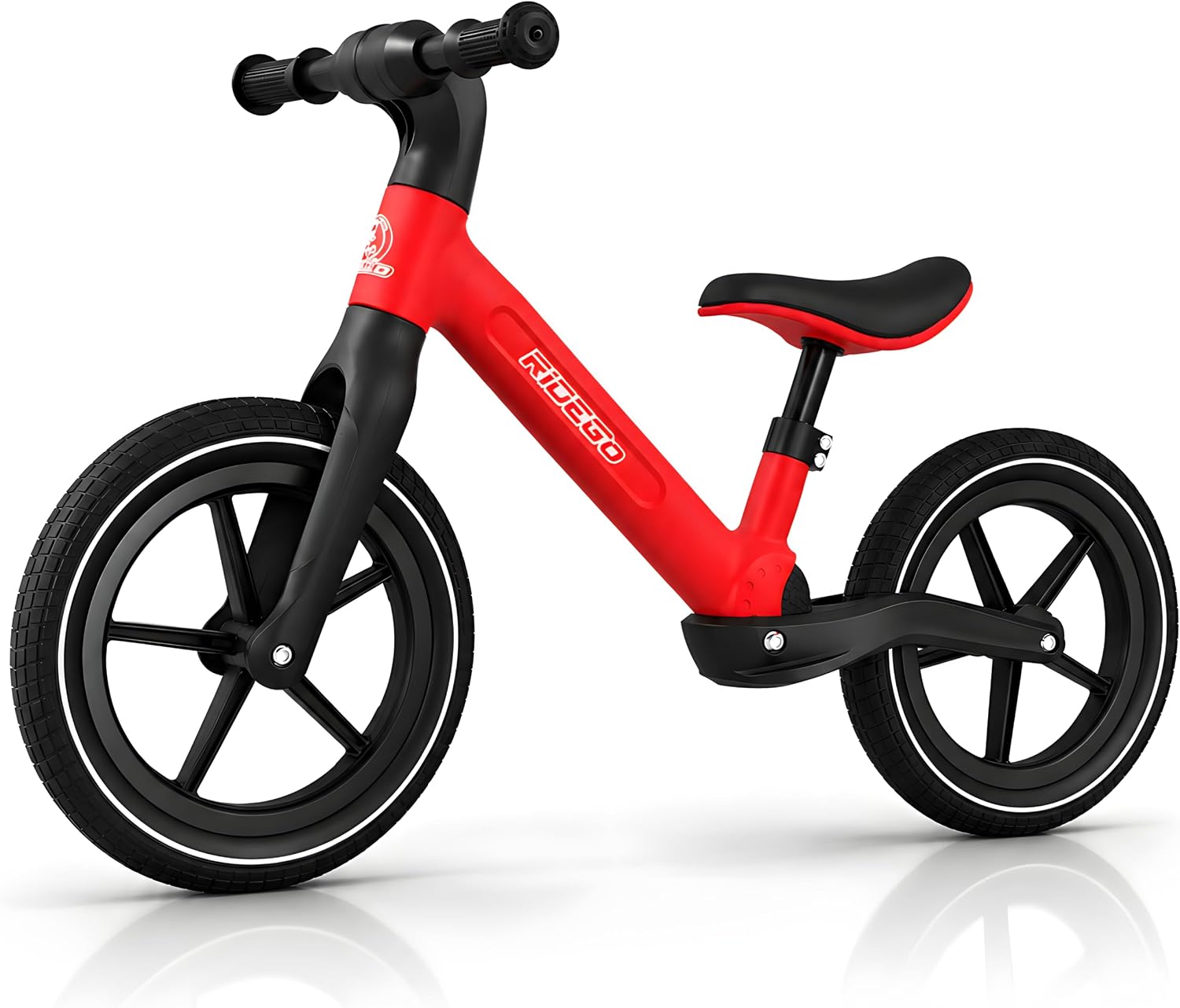 Ridego 14 Inch Balance Bike for Kids 3–6 Years, Lightweight Toddler Bike with Air Rubber Tires, Adjustable Seat, Durable Push Bicycle Gift for Boys & Girls
