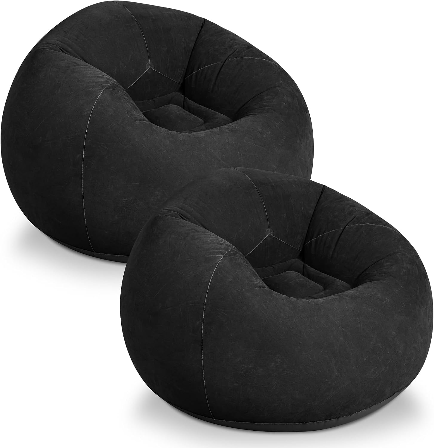 WLIVE 2 Pcs Inflatable Bean Bag, No Filler, for Kids Adults, Black*2 | Suit for Dorm Gaming Room Indoor Outdoor