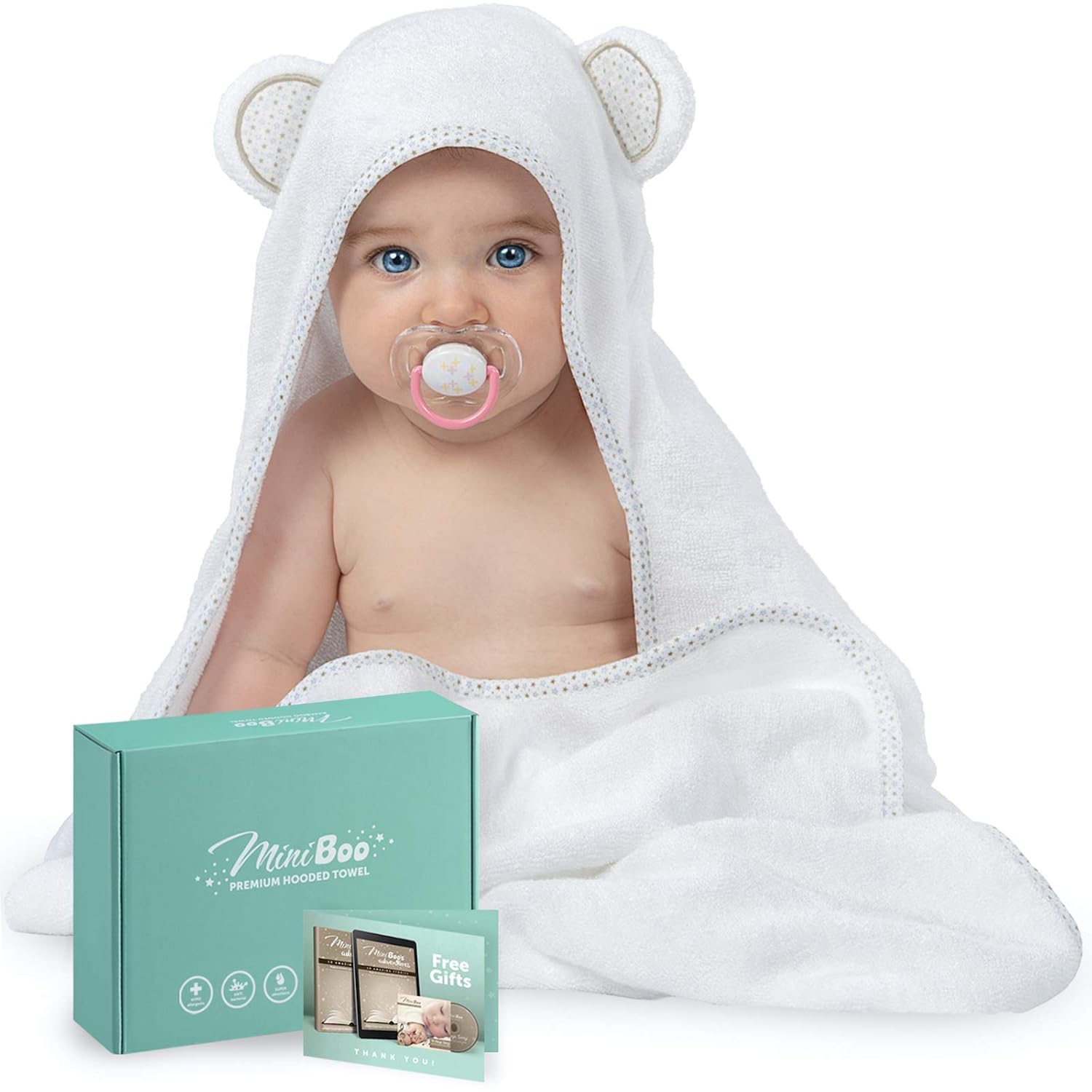 Hooded Baby Towels for Newborn – Super Soft Baby Bath Towels with Hood, Highly Absorbent Viscose Made from Bamboo Hooded Towel for Infant, Toddler and Kids, Baby Essentials