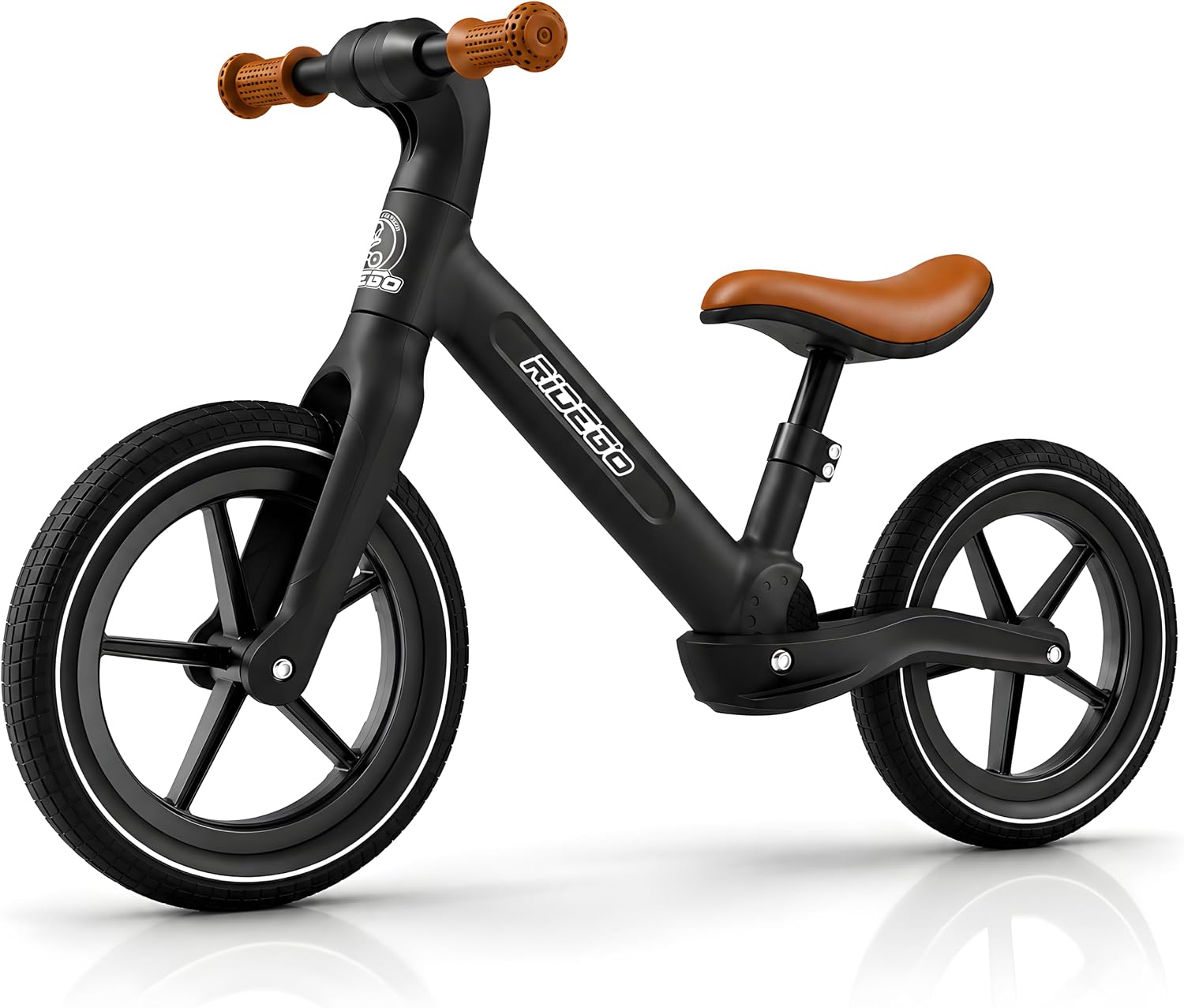 Ridego 14 Inch Balance Bike for Kids 3–6 Years, Lightweight Toddler Bike with Air Rubber Tires, Adjustable Seat, Durable Push Bicycle Gift for Boys & Girls