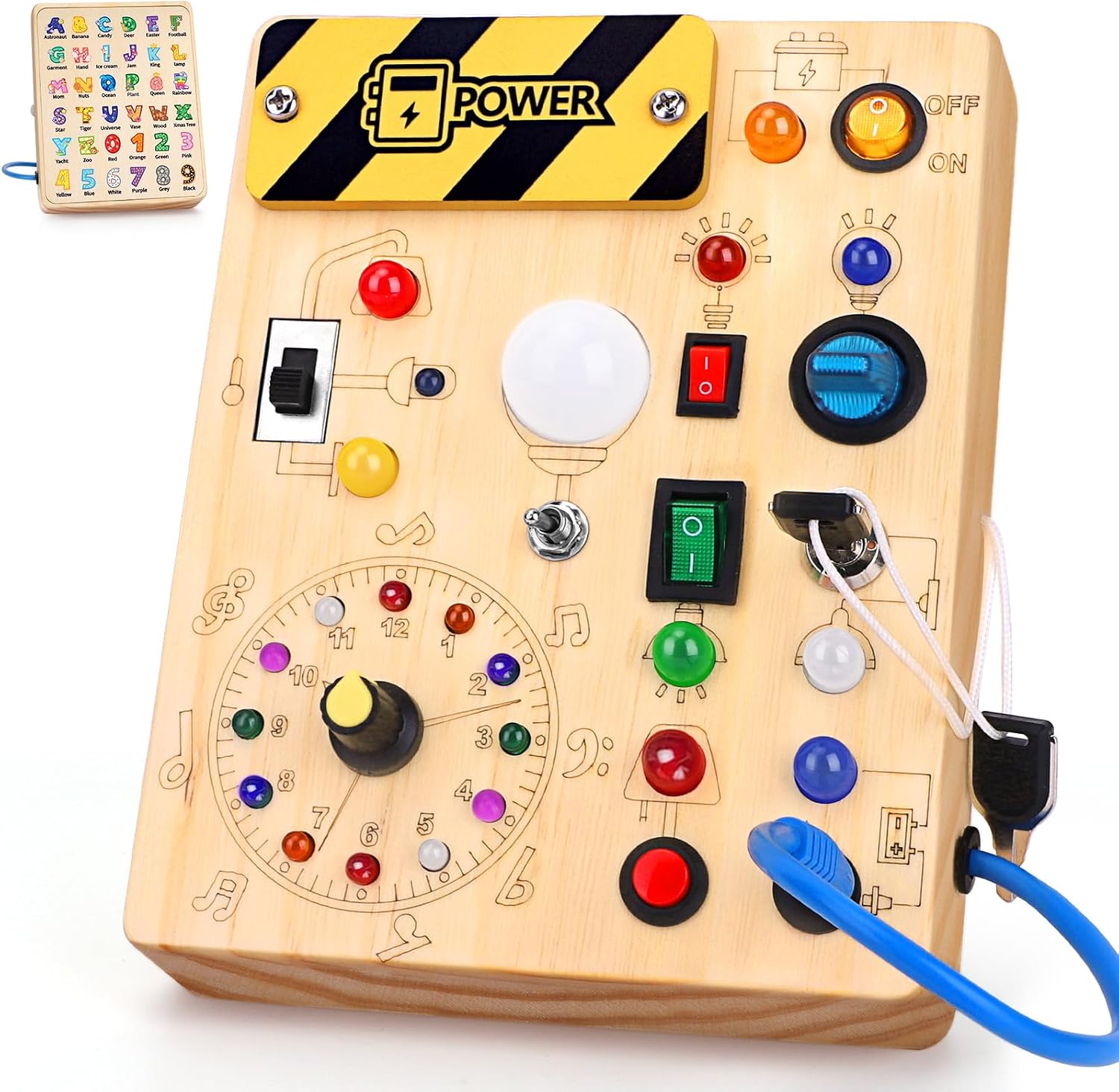 Konijiwa Busy Board – Montessori Toys for 1-3 Years Old Boys & Girls | Sensory Toys for Kids with Autism | Toddlers Learning Activity for Early Development (Busy Board v2)