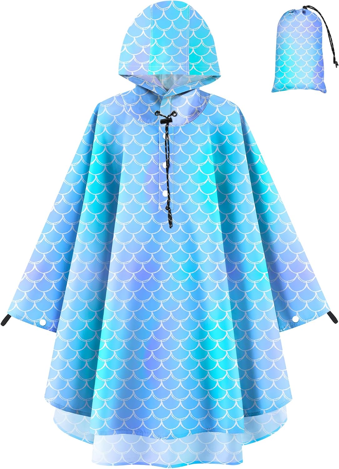 OlyPegic Kids Rain Poncho with Hooded Reusable Waterproof Lightweight Ponchos Kids Boy Girl Raincoat Outwear
