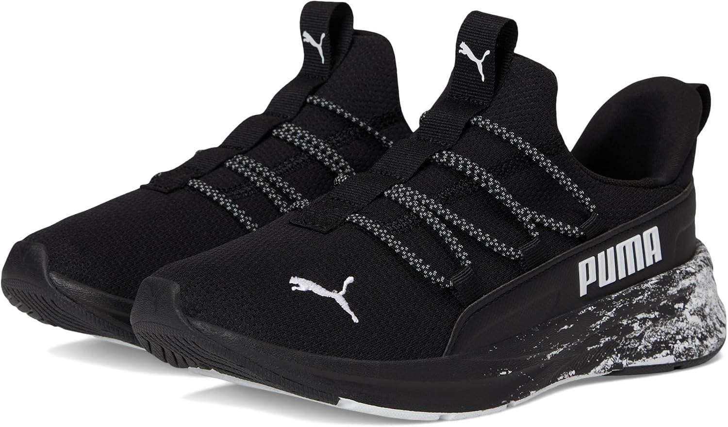 PUMA Kids Girls One4all 2.0 Multiknit Slip On Sneakers Shoes Casual – Black