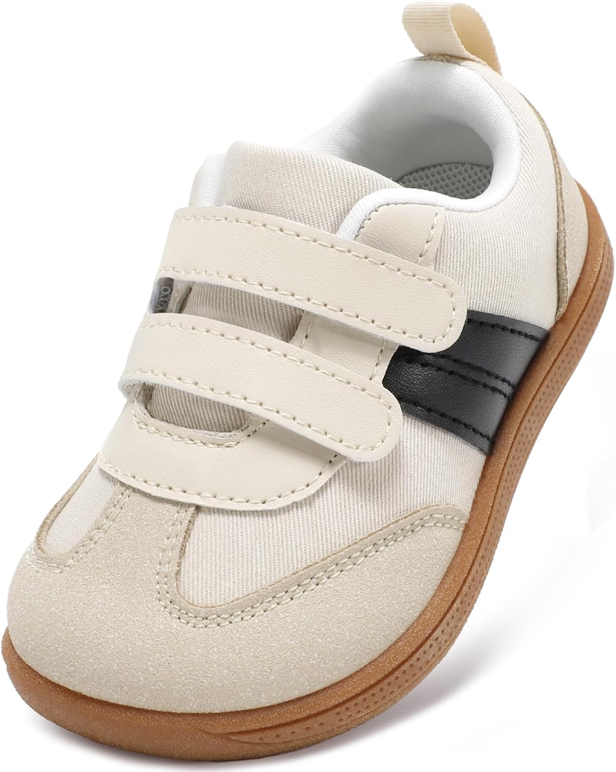 STQ KIDS Toddler Wide Toe Box Shoes First Walk Sneakers | Non-slip sole, breathable upper, zero-drop barefoot feel, Hook and loop design, supports healthy foot development