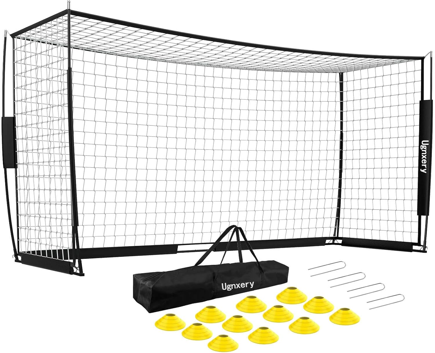 12×6 FT Soccer Goal, Portable Backyard Net with Carry Bag & Cones | Reinforced Frame,Quick Tool-Free Setup,High-performance Net,Portable Carry Bag,12 Training Cones,for Youth & Adult