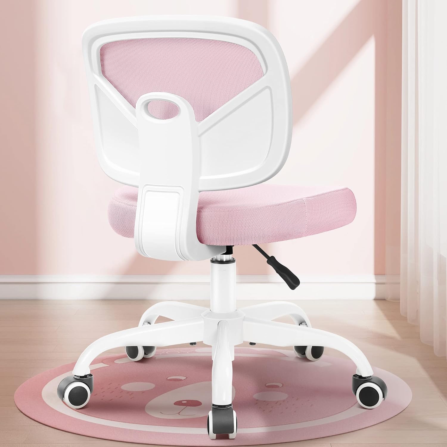 Kids Desk Chair, Pink Study Chair for Boys Girls with Height Adjustable, Swivel Mesh Task Student Chairs for 4-12, Growing Teen Office Chair for Home/School/Office (Pink)