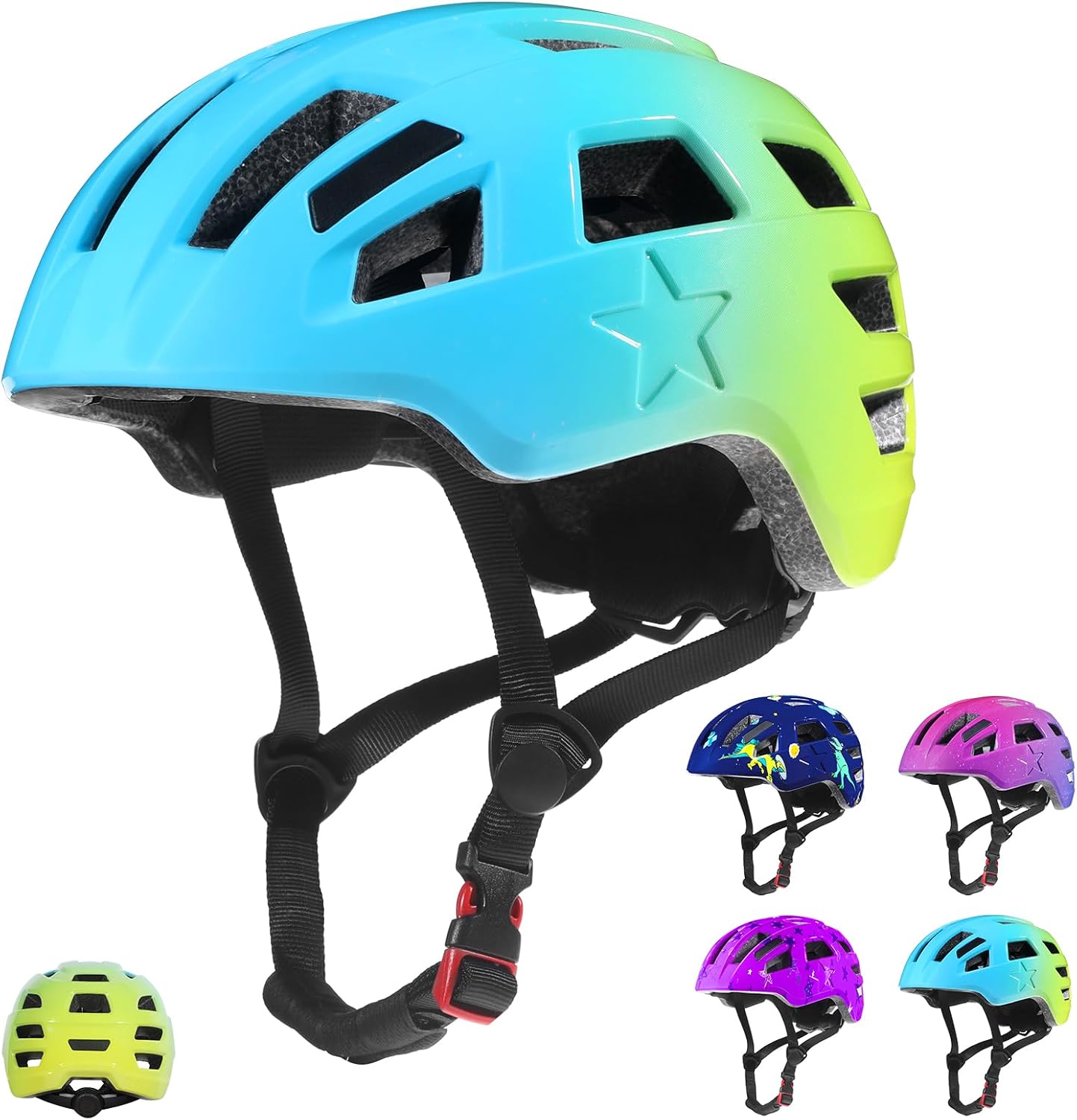 Zacro Kids Helmet 5-14 for Boys Girls, Adjustable Lightweight Toddler Helmet with Reflective Safety Stickers, Fits Bicycle Balance Bike Scooter
