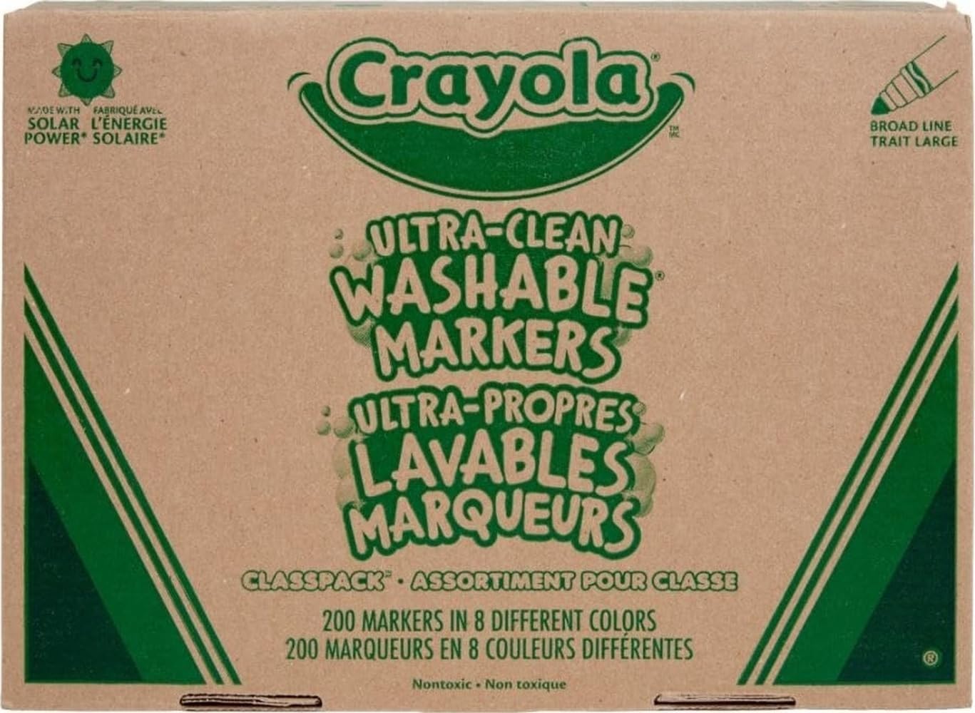 Crayola Broad Line Washable Markers – 200ct, Teacher Appreciation Gifts, Classroom School Supplies, Bulk Markers for Kids, 8 Assorted Colors, Ages 3, 4, 5 | Classroom School Supplies, Bulk Markers for Kids, 8 Assorted Colors, Ages 3, 4, 5