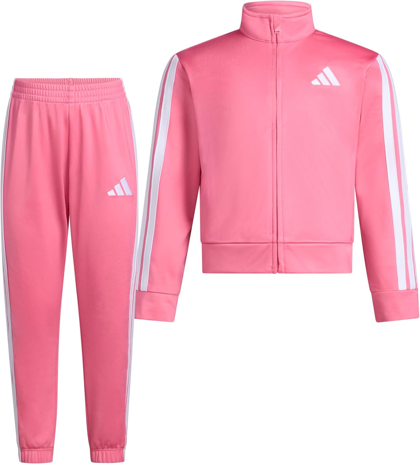 adidas Kids’ Zip Front Classic Tricot Jacket And Joggers Set | Pant and Jacket set, elastic waist, side pockets, relaxed fit, 3-Stripes design, logo detail