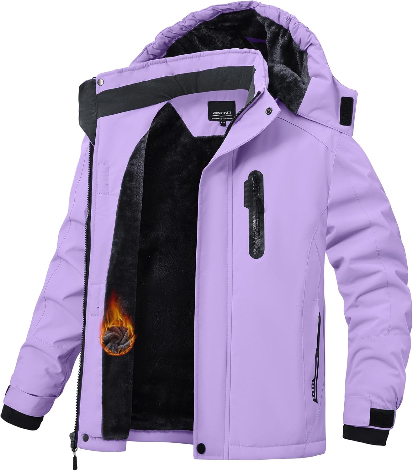 Winter Jacket for Boys and Girls Waterproof Ski Jacket Winter Snow Coat Hooded Fleece Windproof with Zip Pockets