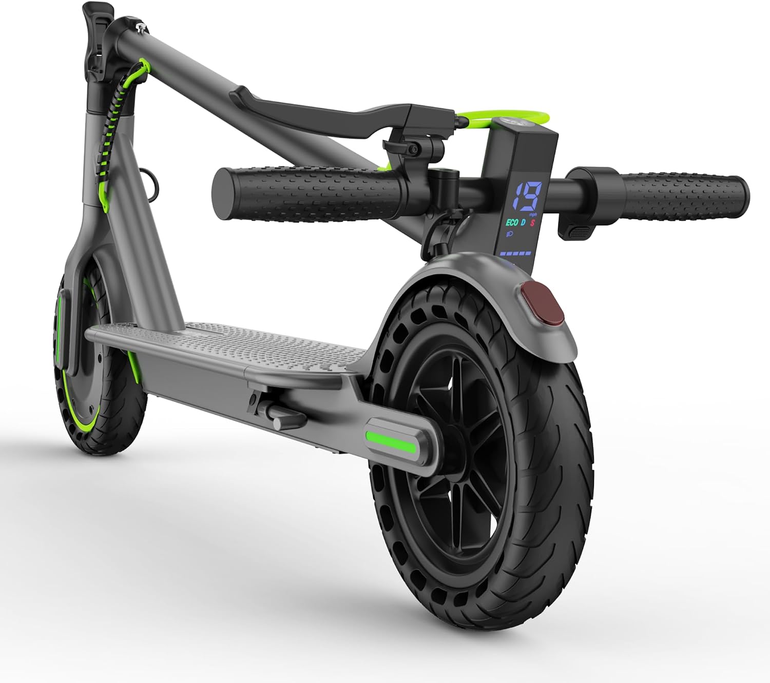 Electric Scooter, 350W/500W Motor, 21 Miles Long Range, 19 MPH Max Speed, 8.5″ Solid Tire, Lightweight EScooter with Dual Brakes & Lights, APP