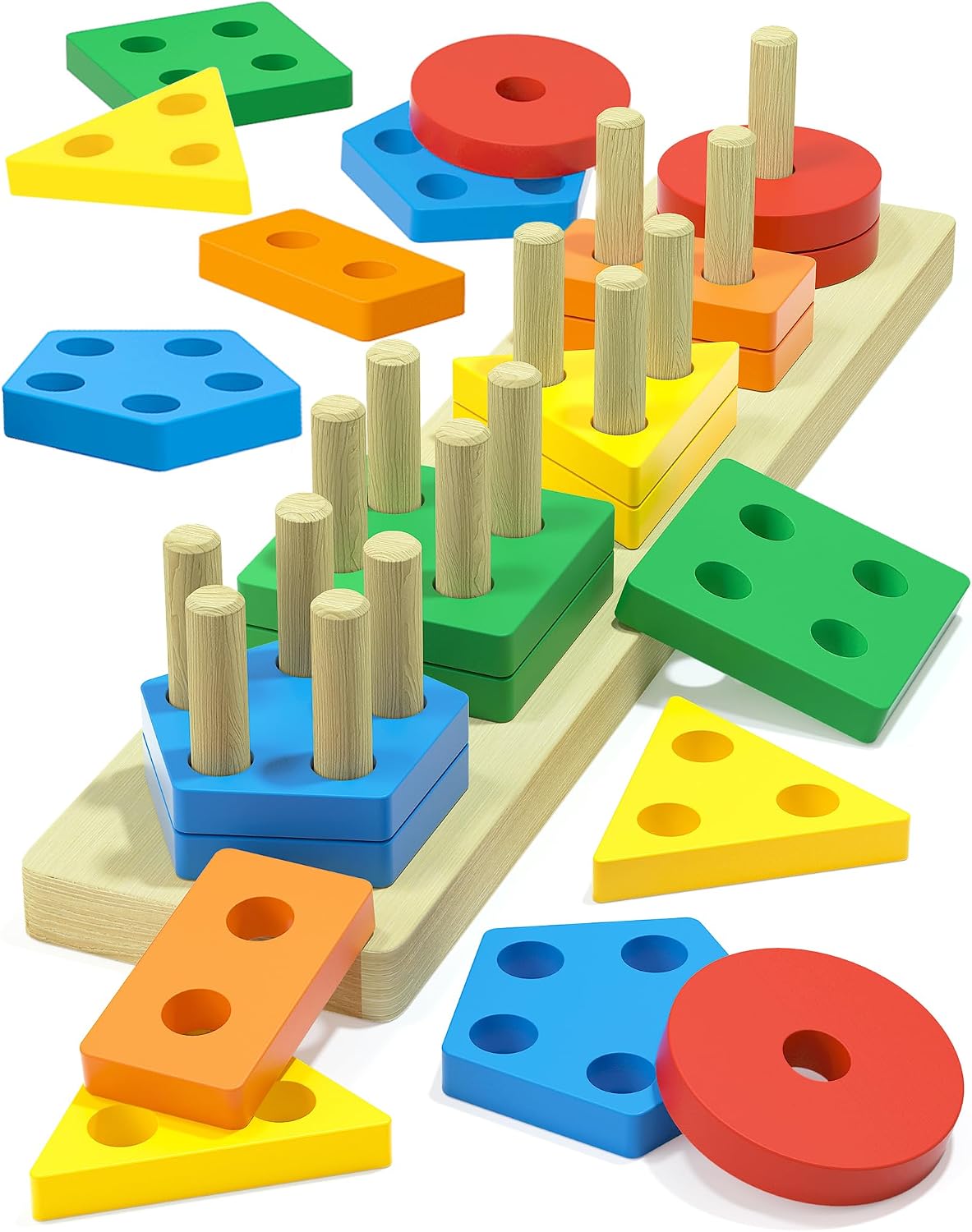 Zartores Montessori Toys for 1 2 Year Old Boys Girls Gifts, Toddler Toys | Wooden Shape Sorter Toy for Ages 2-4, Toddler Learning Toy, Wooden Puzzles, 1 2 3 Year Old Birthday Gift